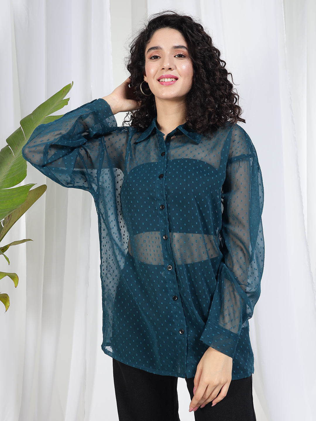 TANDUL Women Stylish Green Shirt