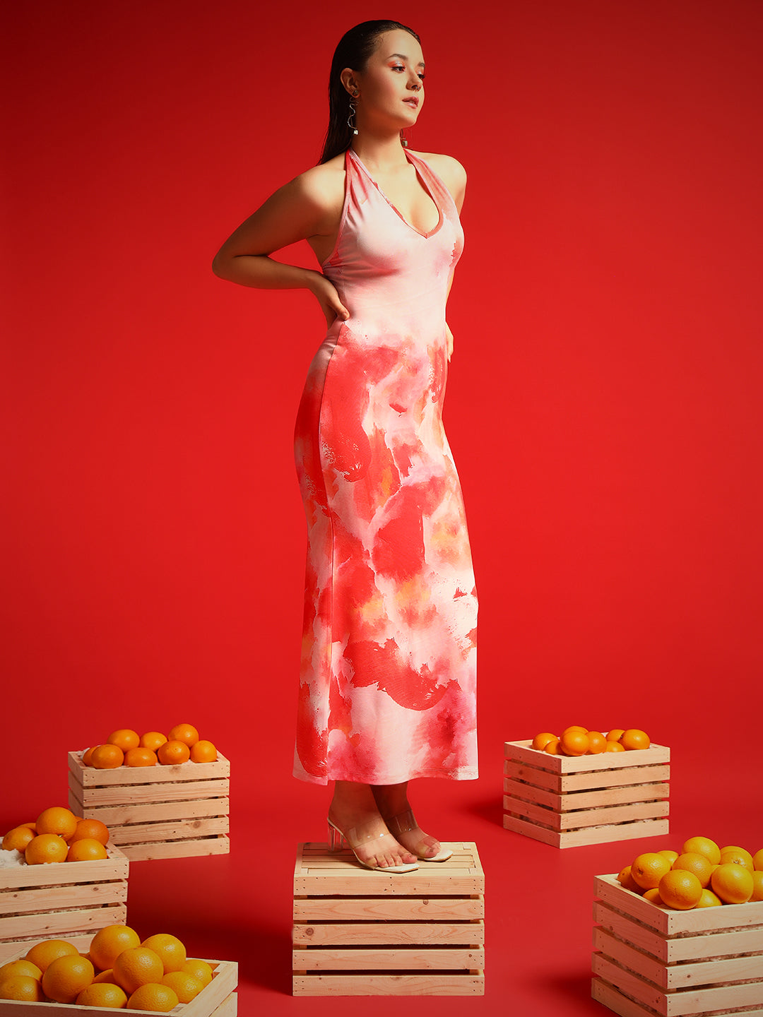 TANDUL  Women Bodycon Orange Dress