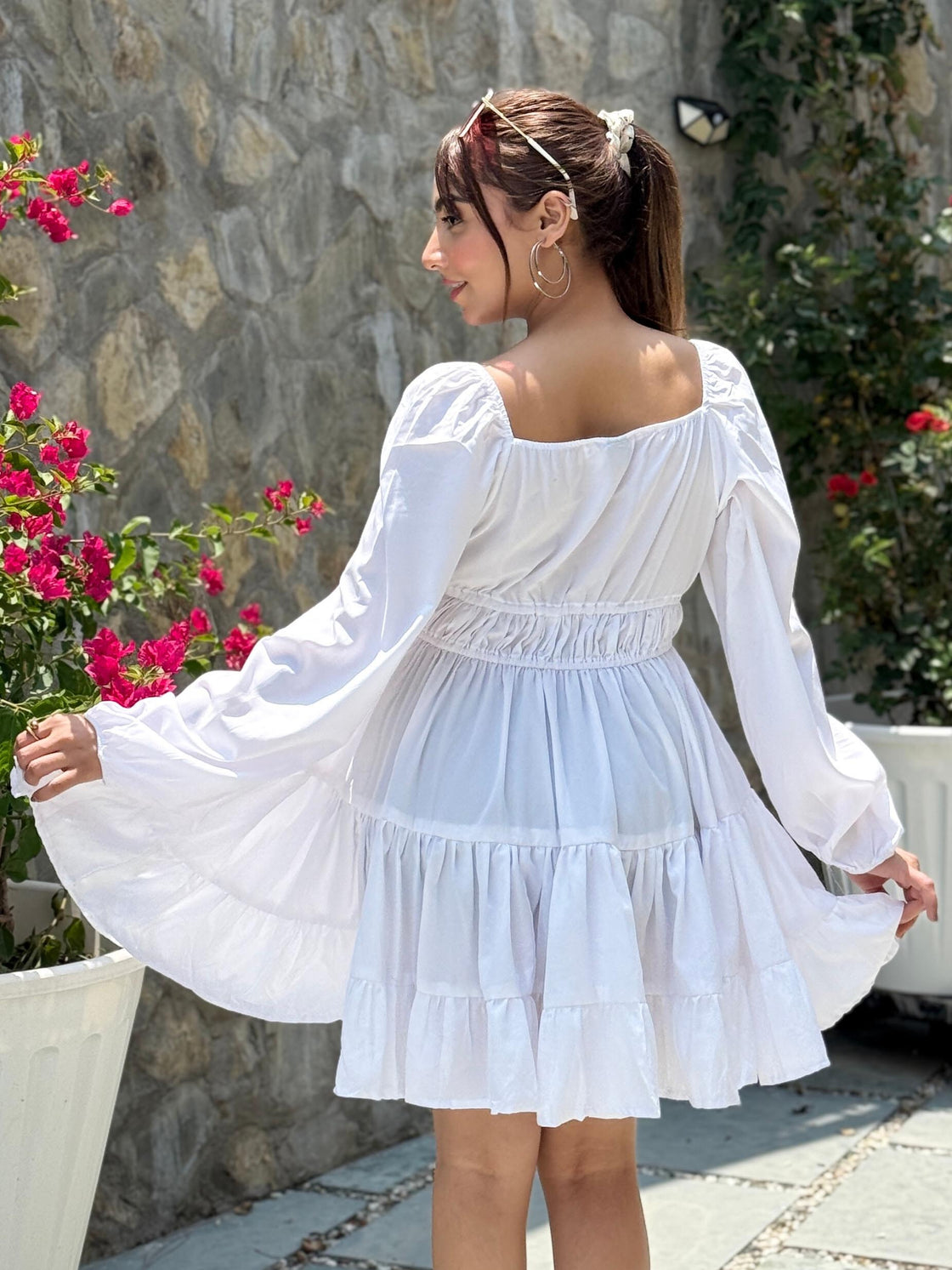 TANDUL Women White  Solid Flared Dress