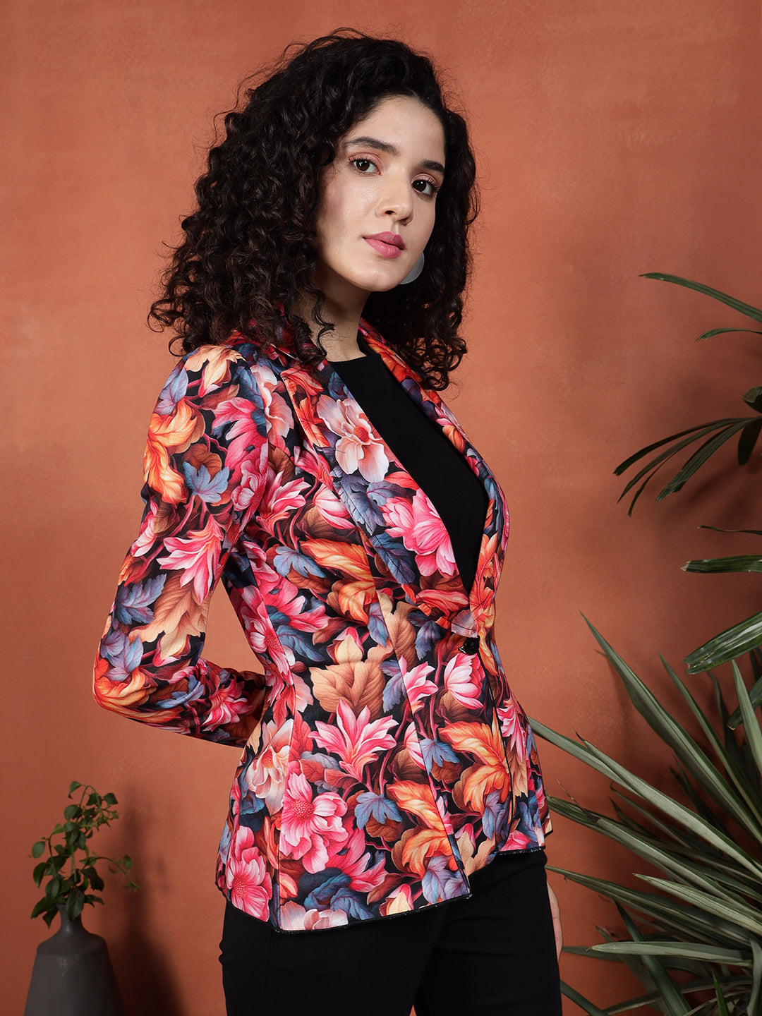 TANDUL Women Multi Color Floral Printed Blazer