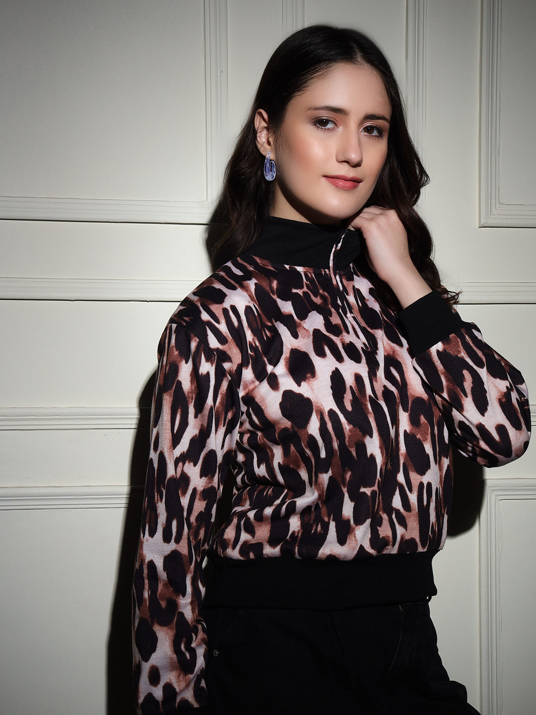 TANDUL  Women Full Sleeve Animal Print Sweatshirt