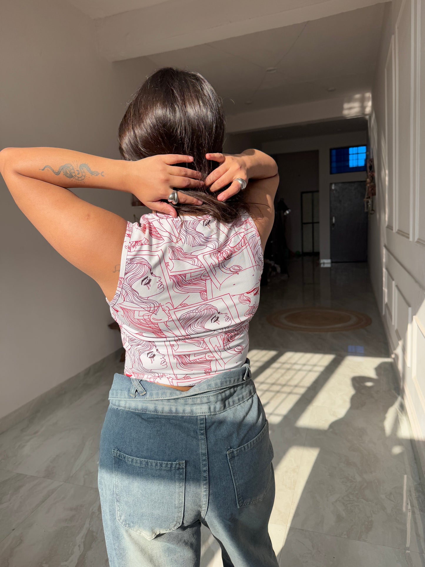 TANDUL  Casual Sleeveless Printed Women Multicolor Top