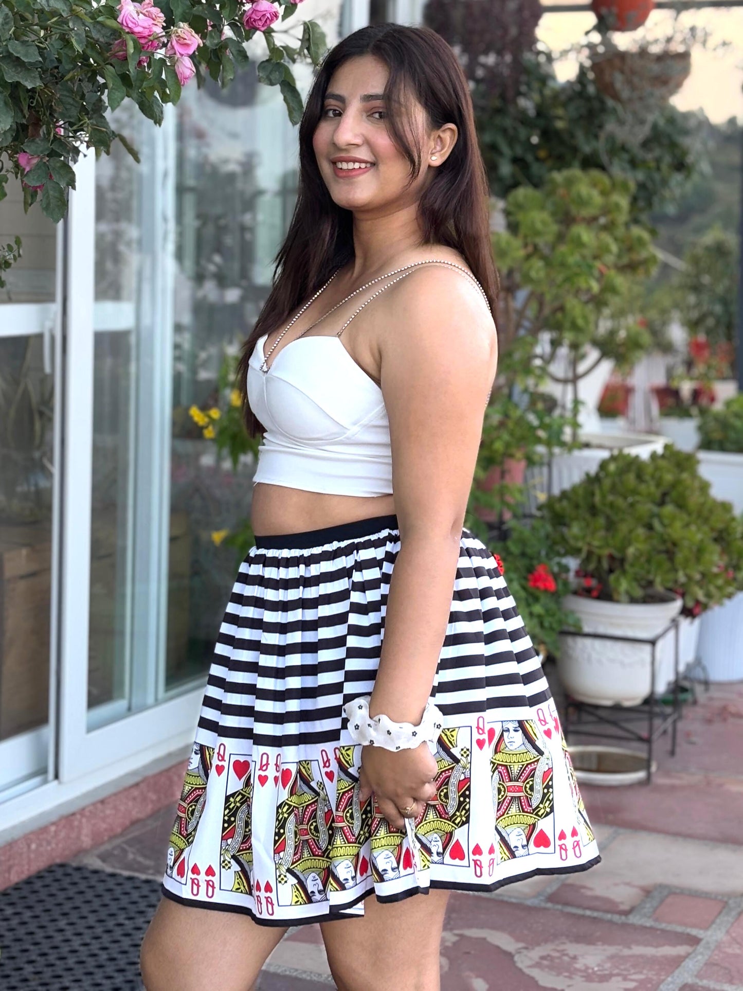 TANDUL Women Playful Cards Printed Skirt