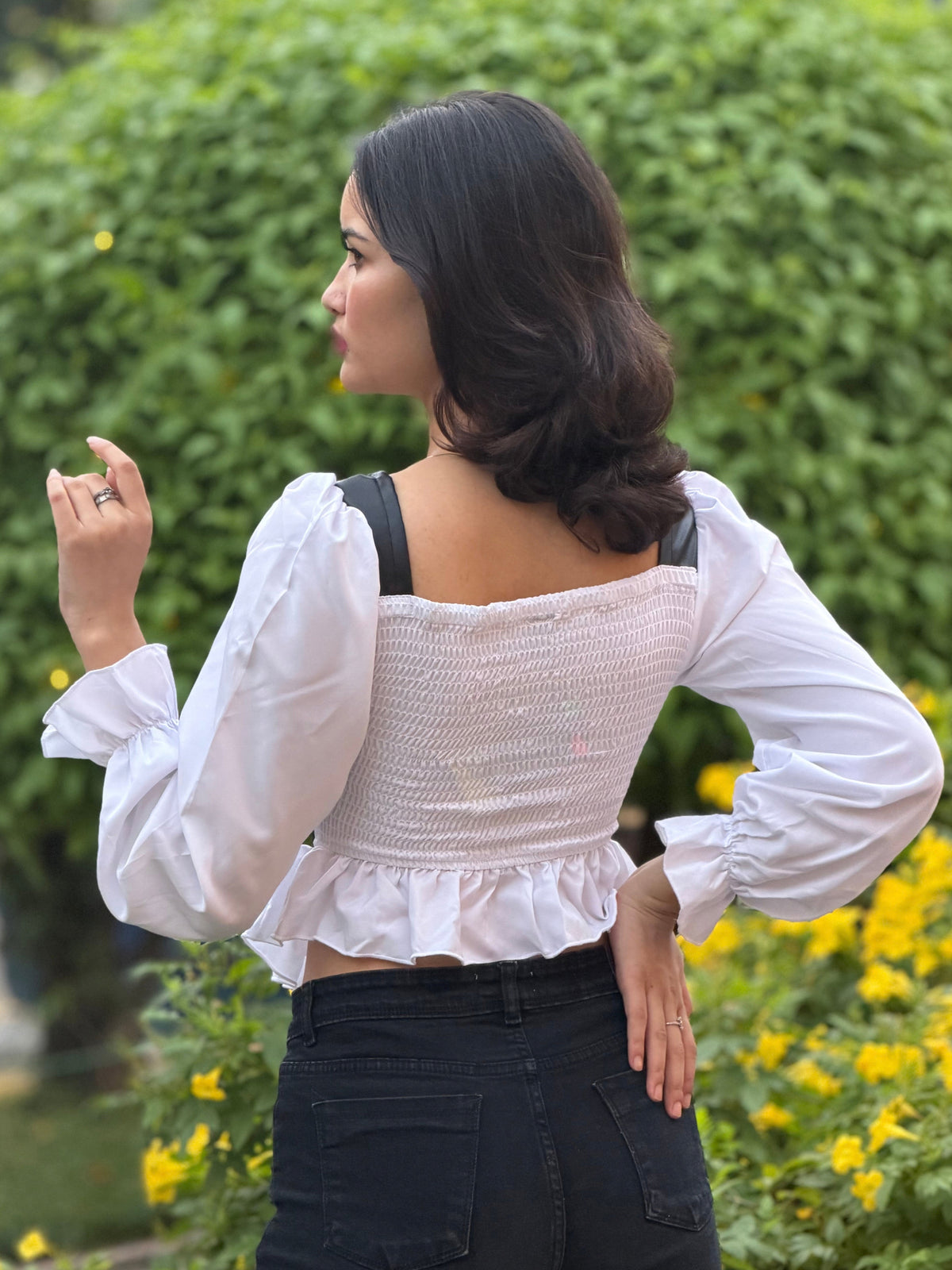 TANDUL Women Stylish White and Black top