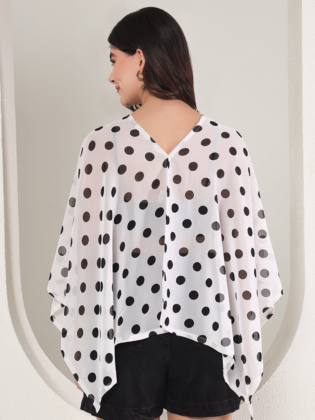 TANDUL  Women Kimono Style 3/4th Sleeve White Shrug