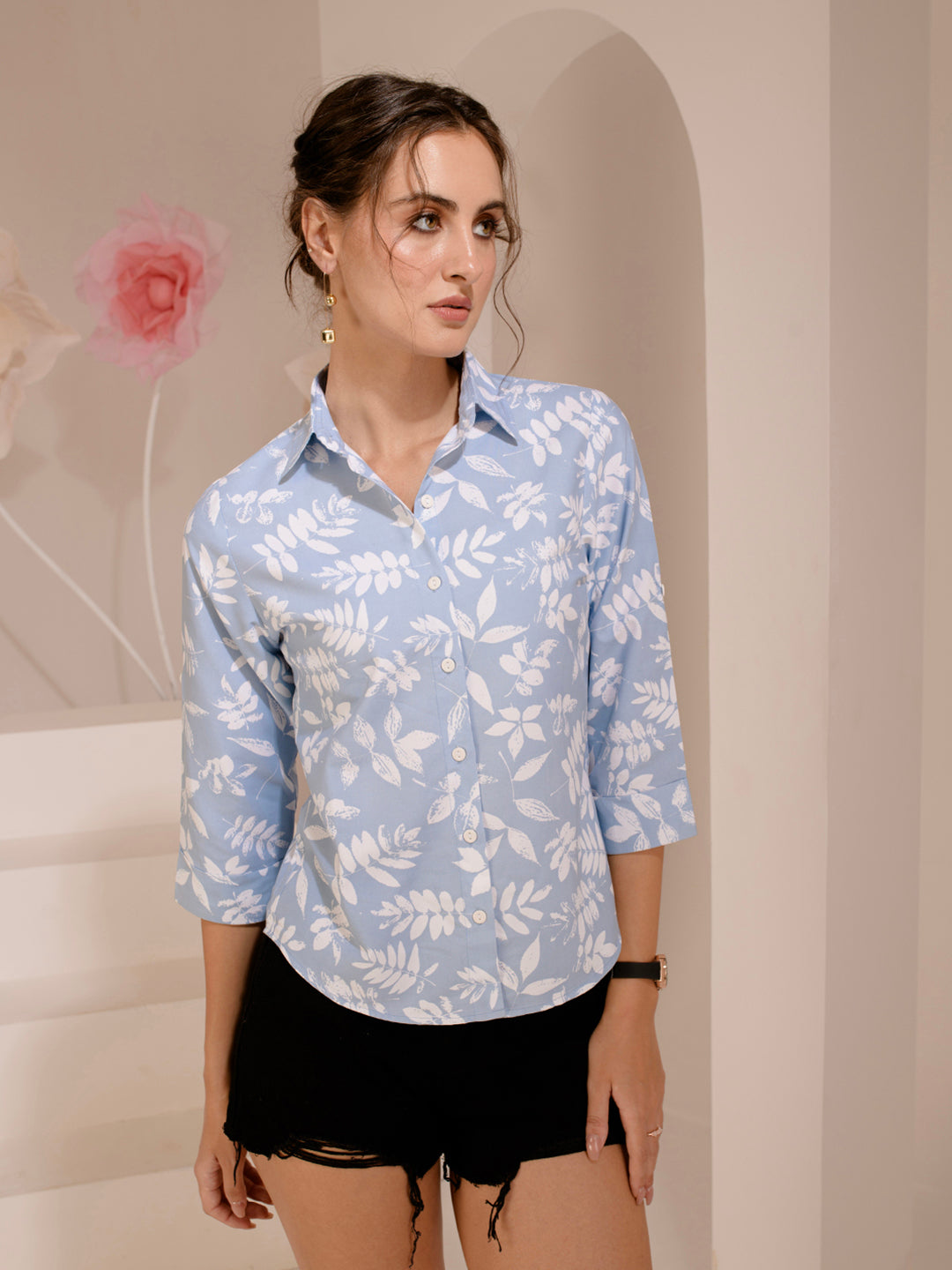 TANDUL  Women Regular Fit Printed Built-up Collar Casual Shirt