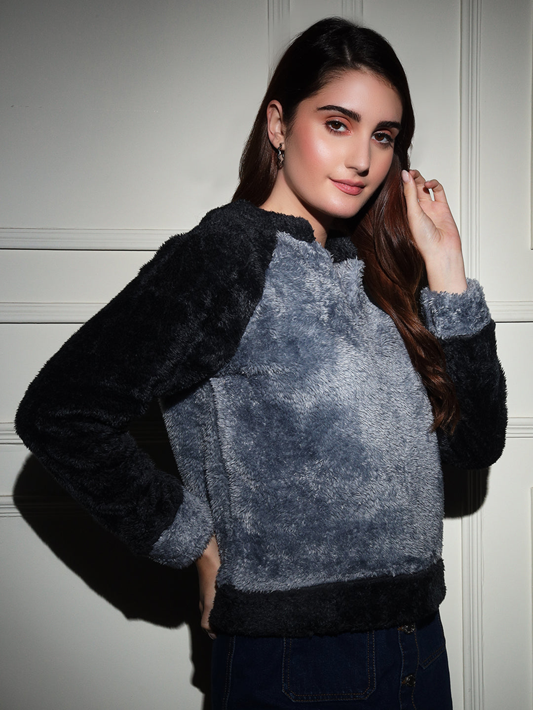 TANDUL  Women Full Sleeve Solid Sweatshirt