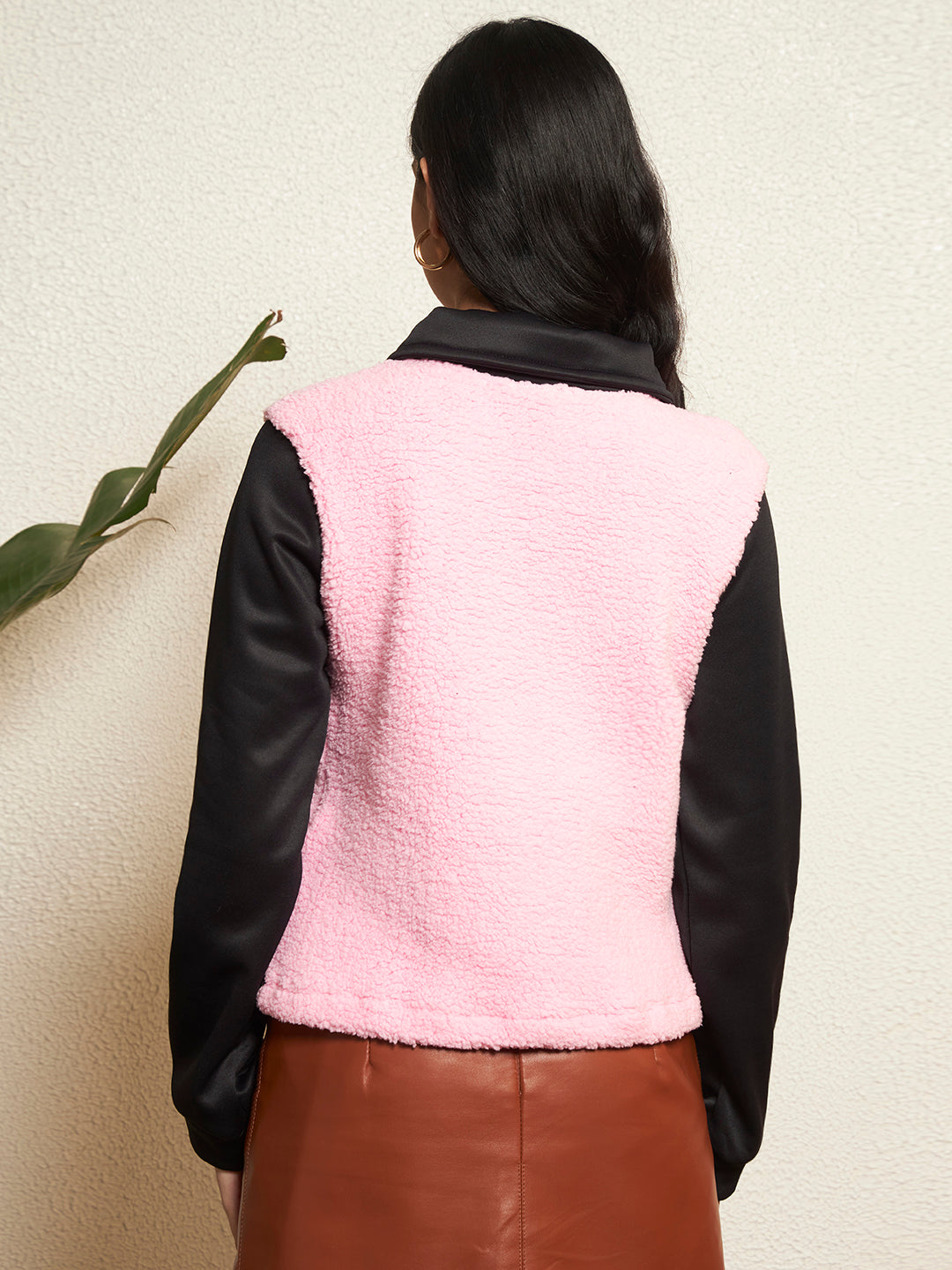 TANDUL Women Pink Fur Sweatshirt