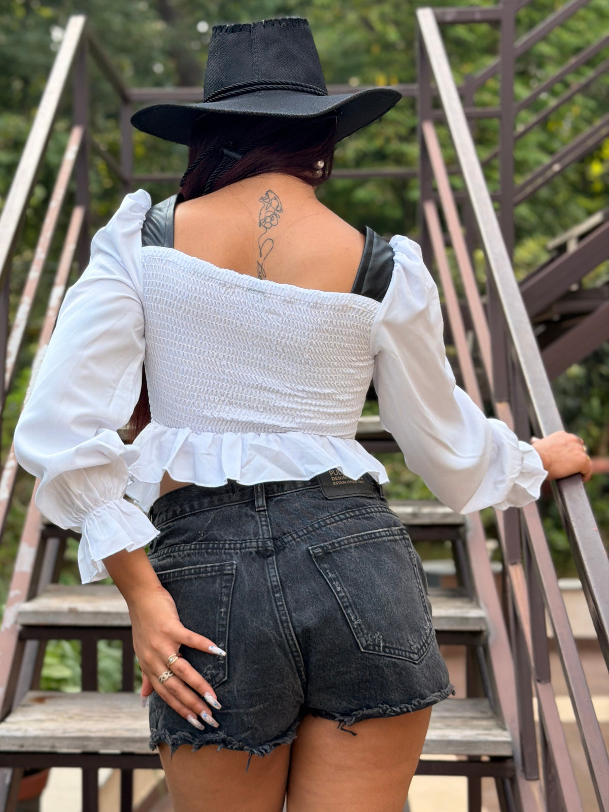 TANDUL Women Stylish White and Black top