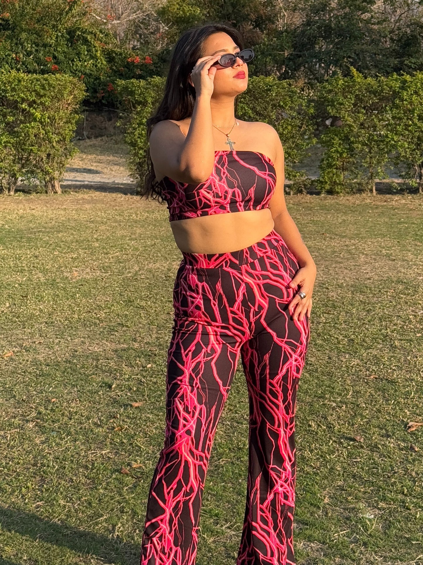 TANDUL  Women Two Piece Dress Gold Dress