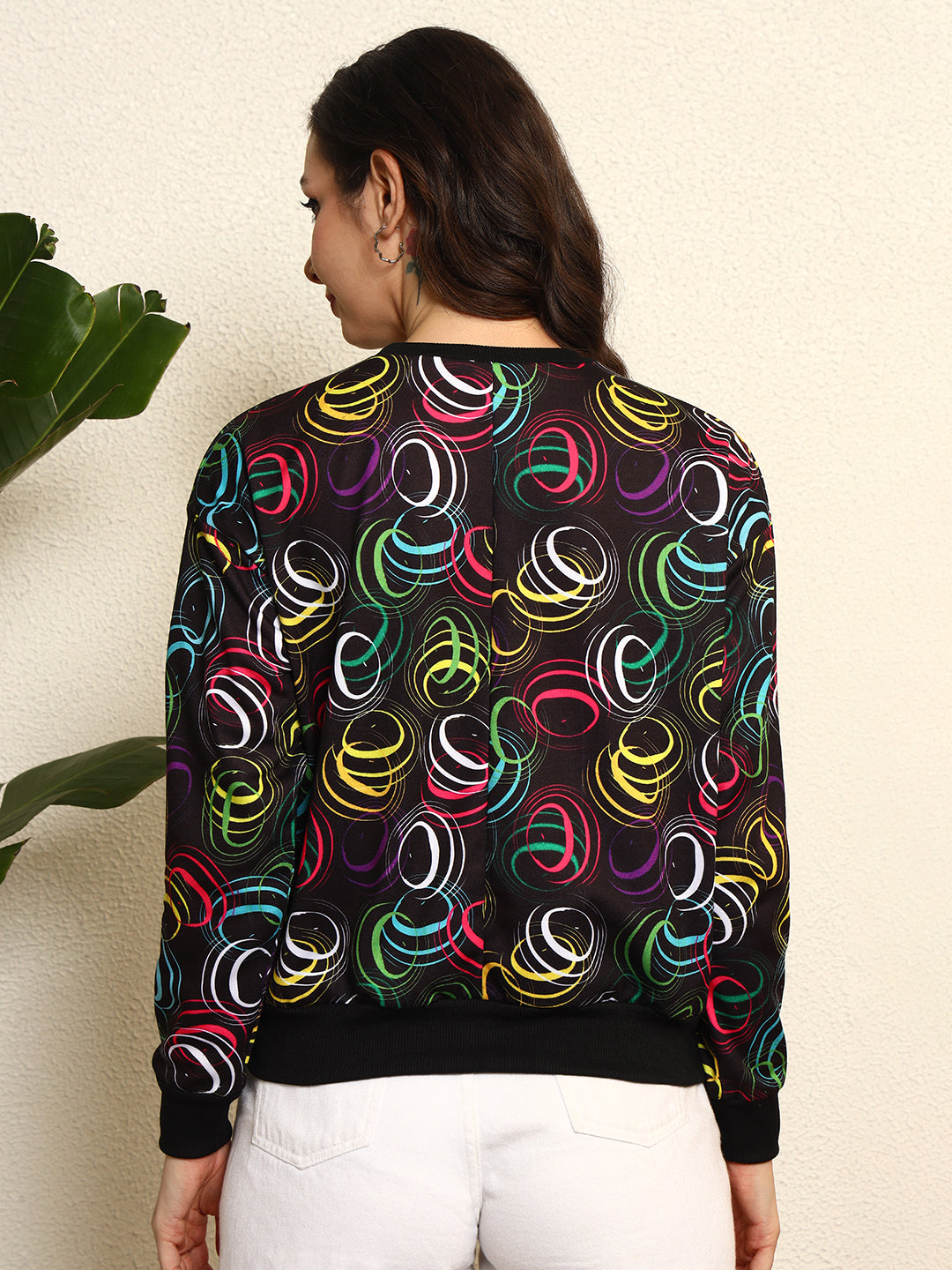 TANDUL Women Printed Black Sweatshirt
