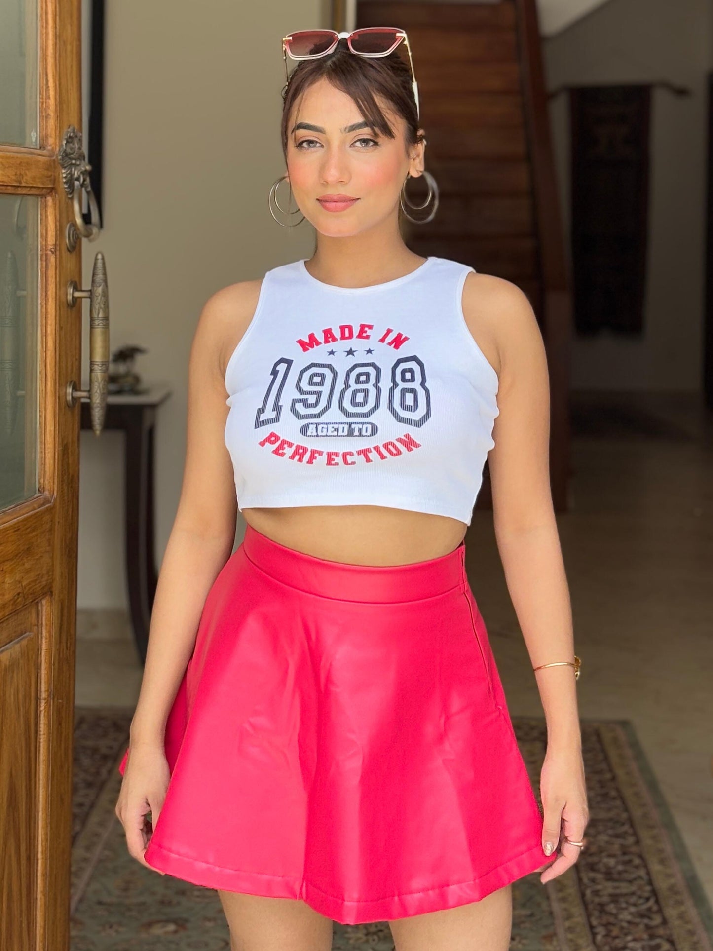 TANDUL Women Leather Mini Skirt