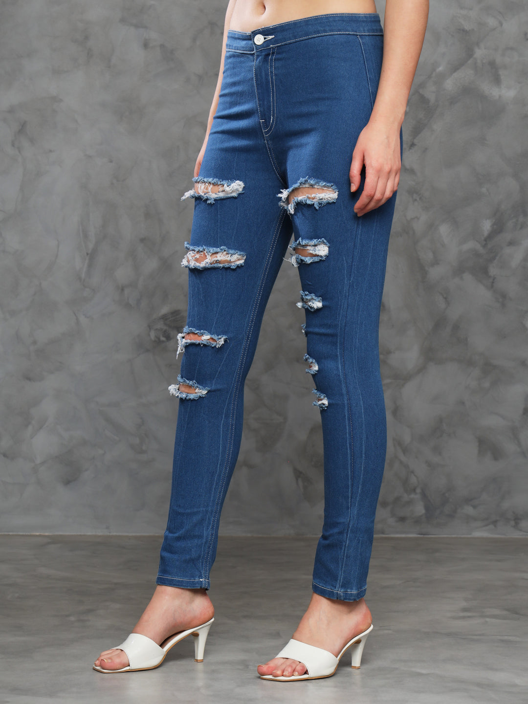 TANDUL Women Skinny Mid Rise Blue Jeans