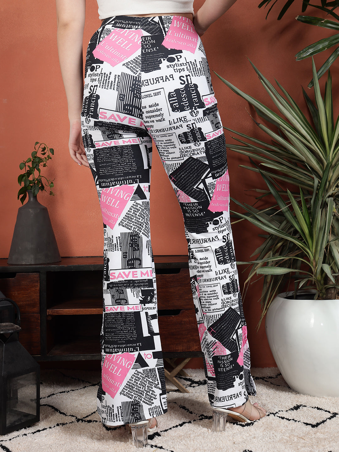 TANDUL Regular Fit Women Newspaper Printed Trousers