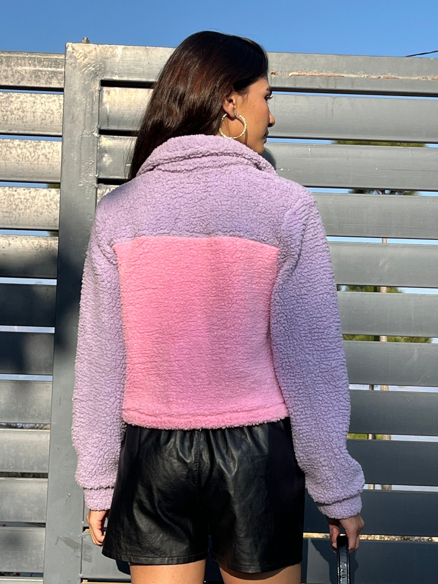 TANDUL Women Pink and Purple Fur Jacket