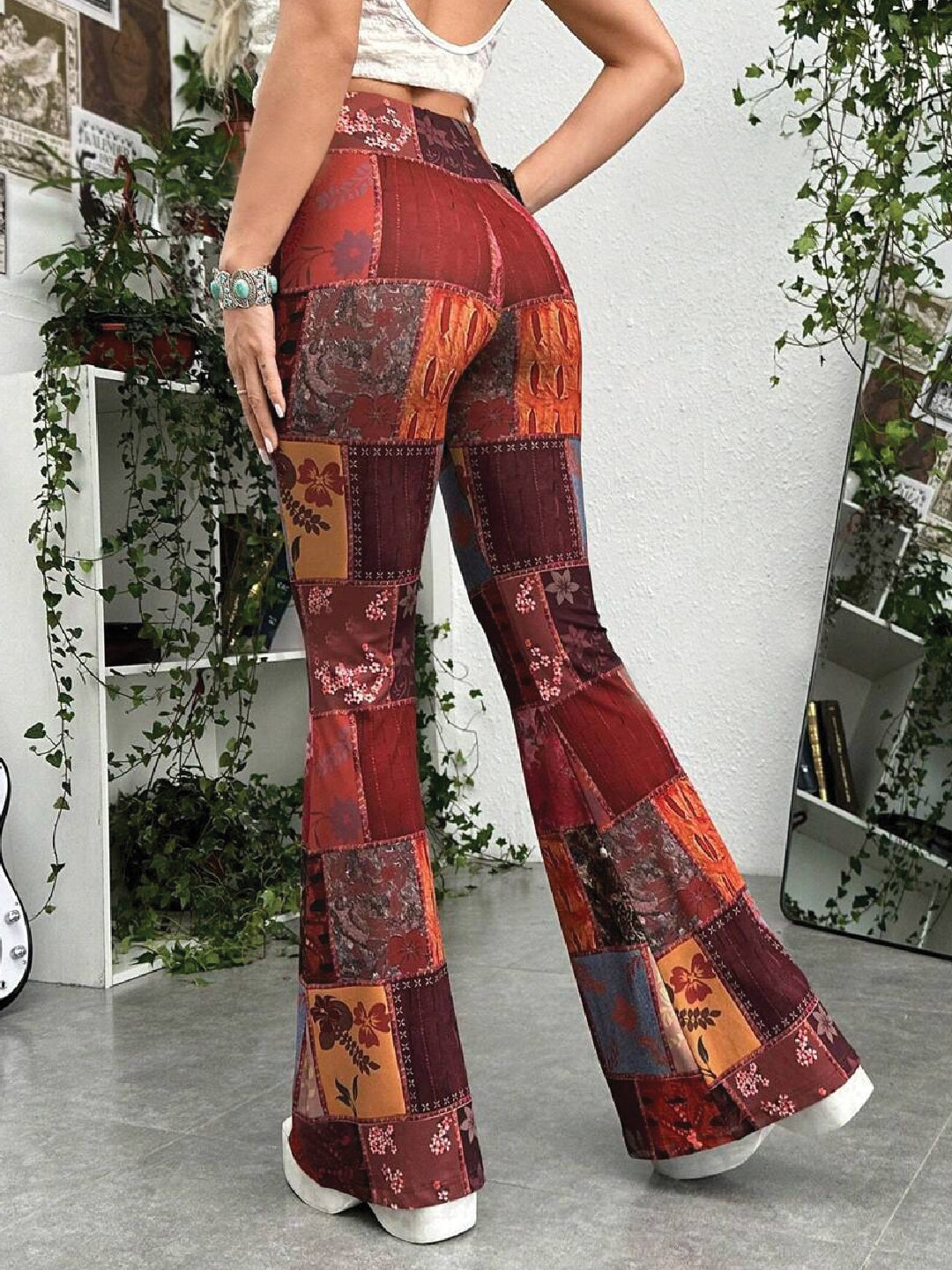 TANDUL  Women Regular Fit Multicolor Lycra Blend Trousers