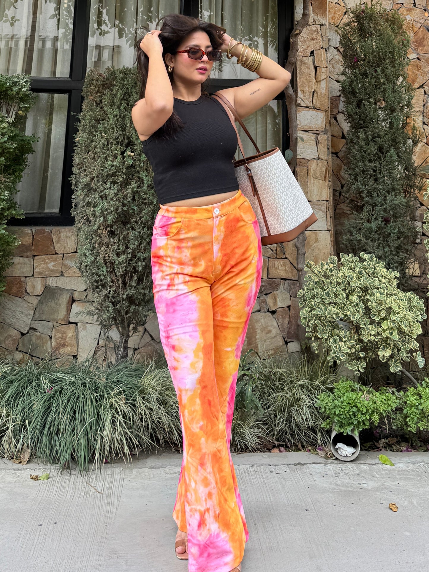 TANDUL  Women Regular Fit Multicolor Lycra Blend Trousers