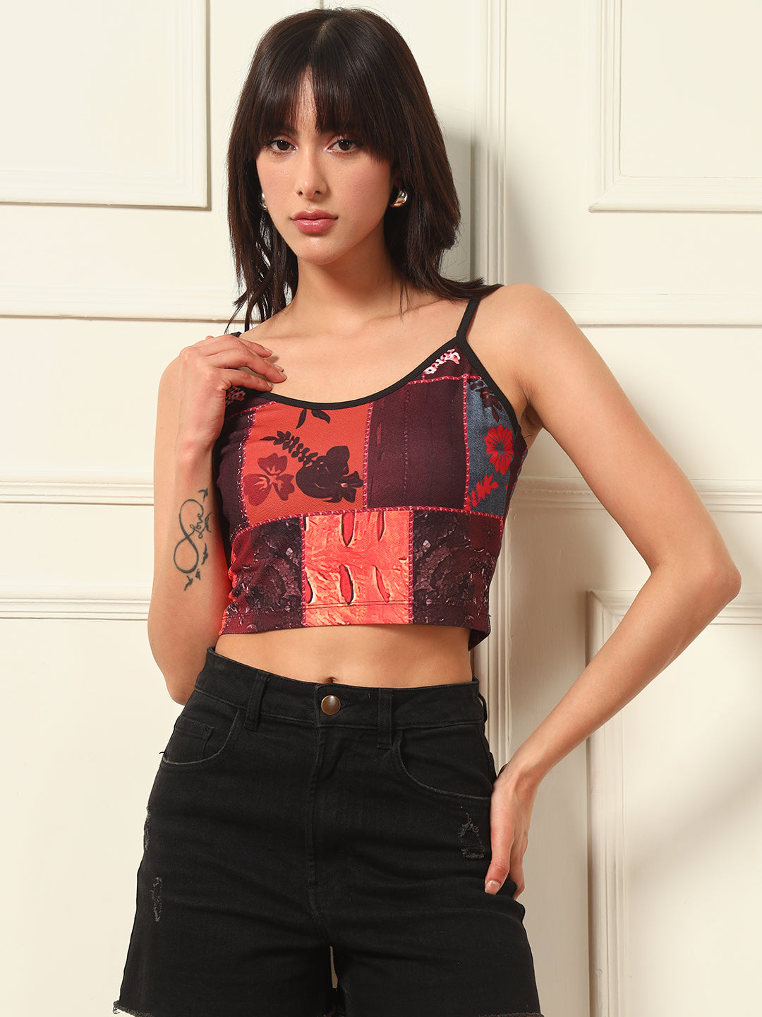 TANDUL  Casual Sleeveless Printed Women Multicolor Top