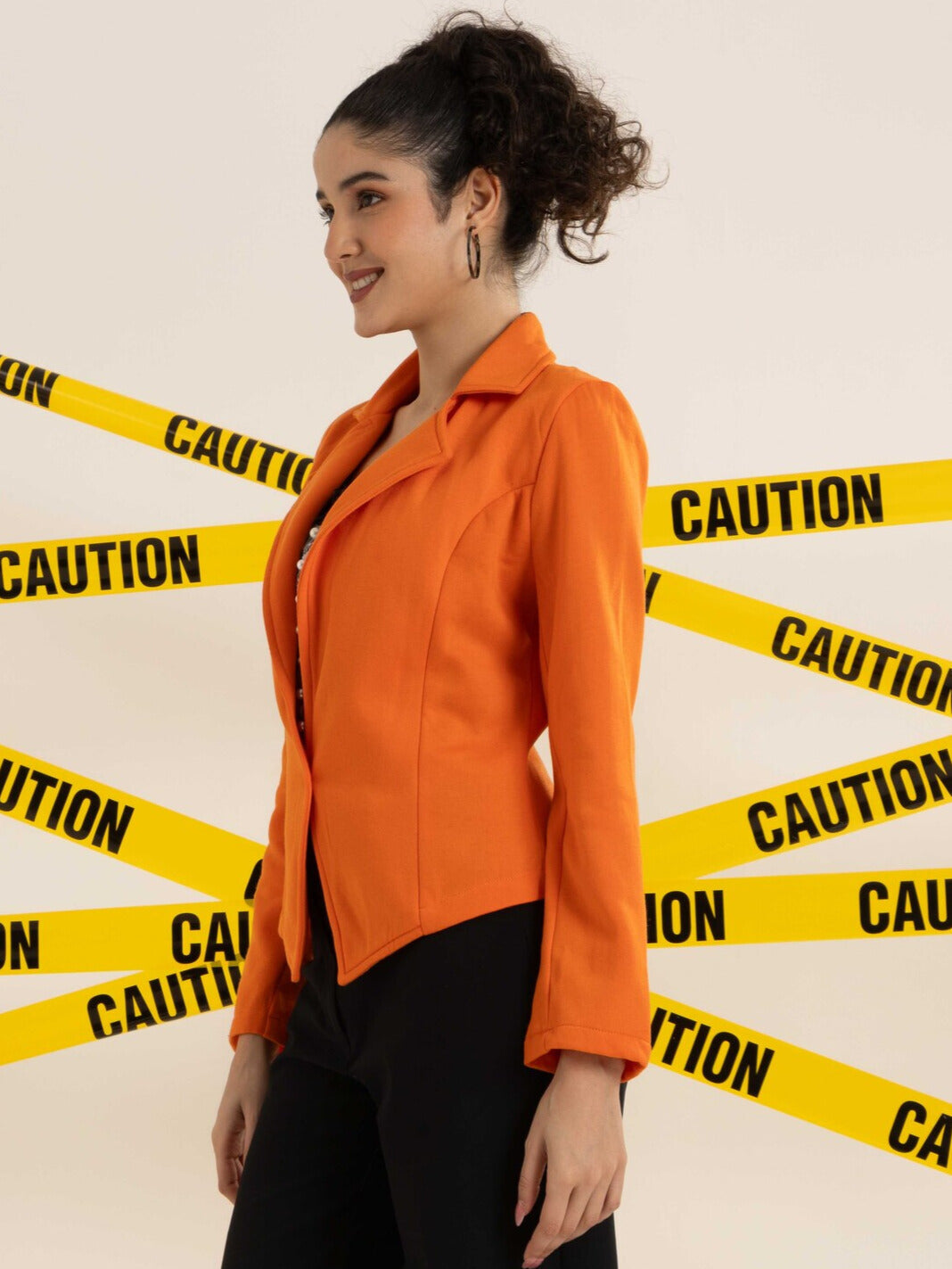 TANDUL Women Solid Orange Color Blazer