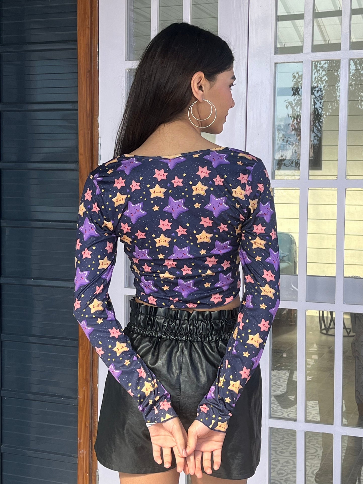 TANDUL Women Purple Star Printed Top