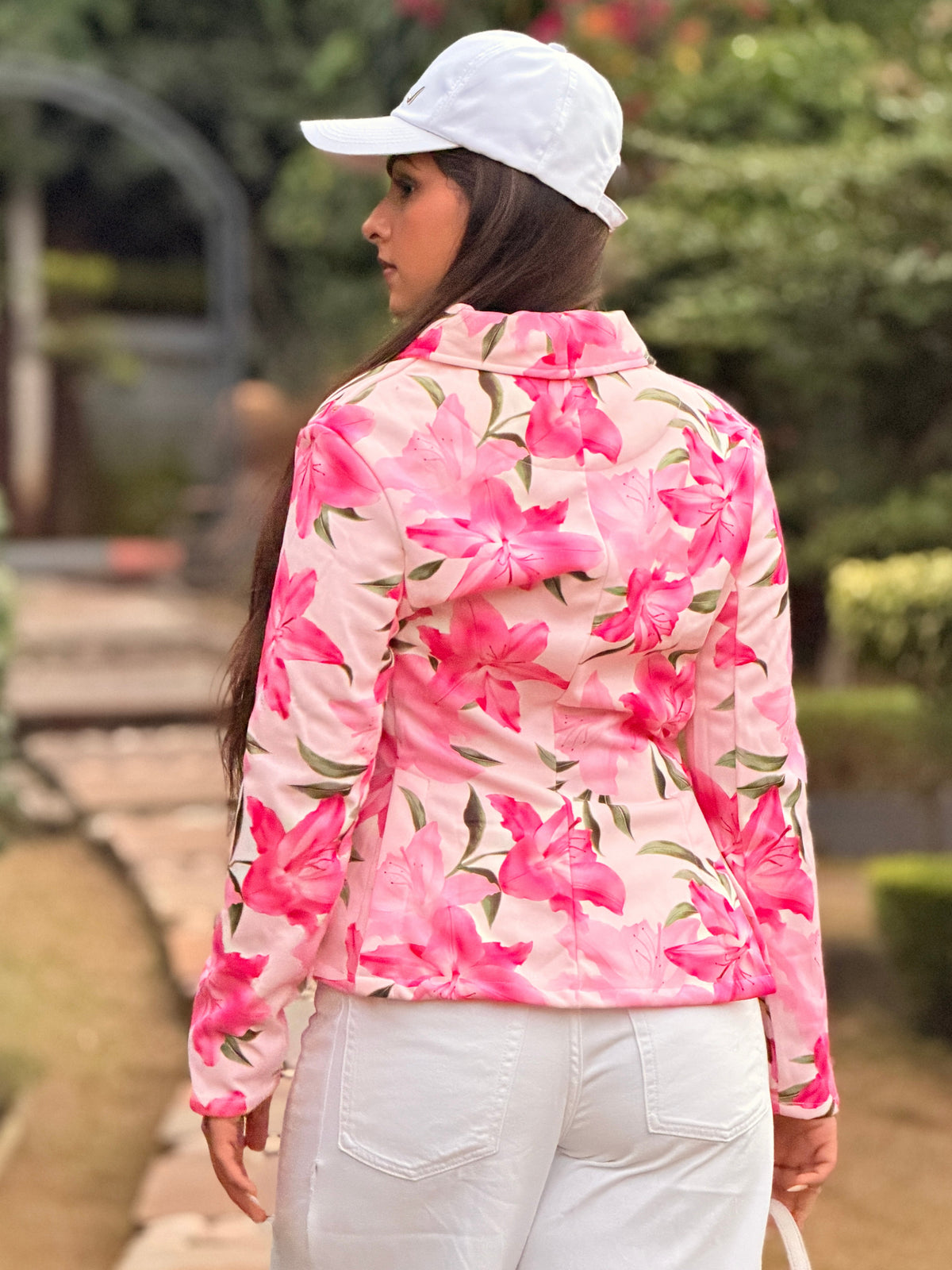 TANDUL Women Tropics Paradise Shavl-Collar Floral Blazer