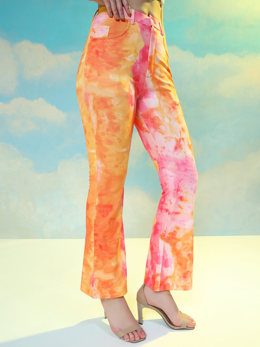 TANDUL  Women Regular Fit Multicolor Lycra Blend Trousers