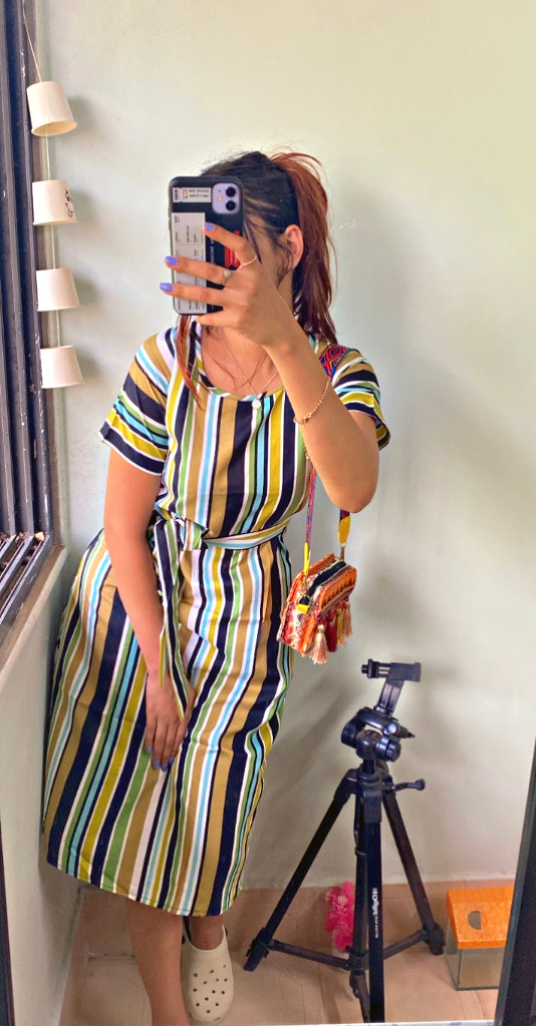 Women A-line Multicolor Dress