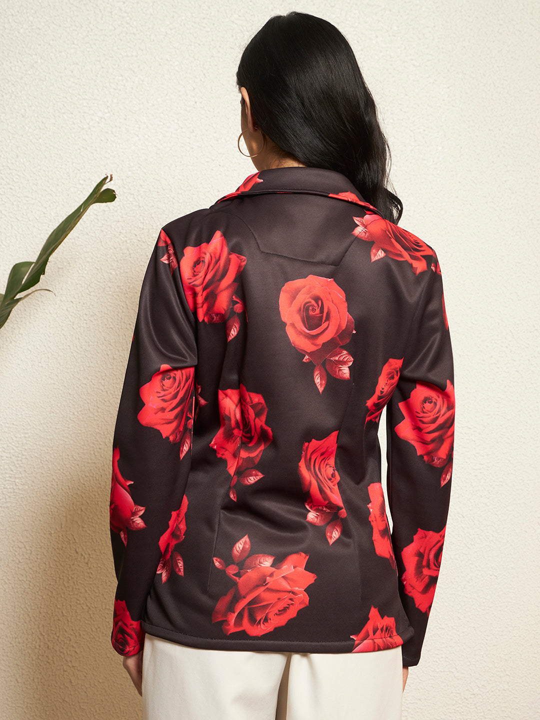 TANDUL Women Stunning Rose Printed Blazer