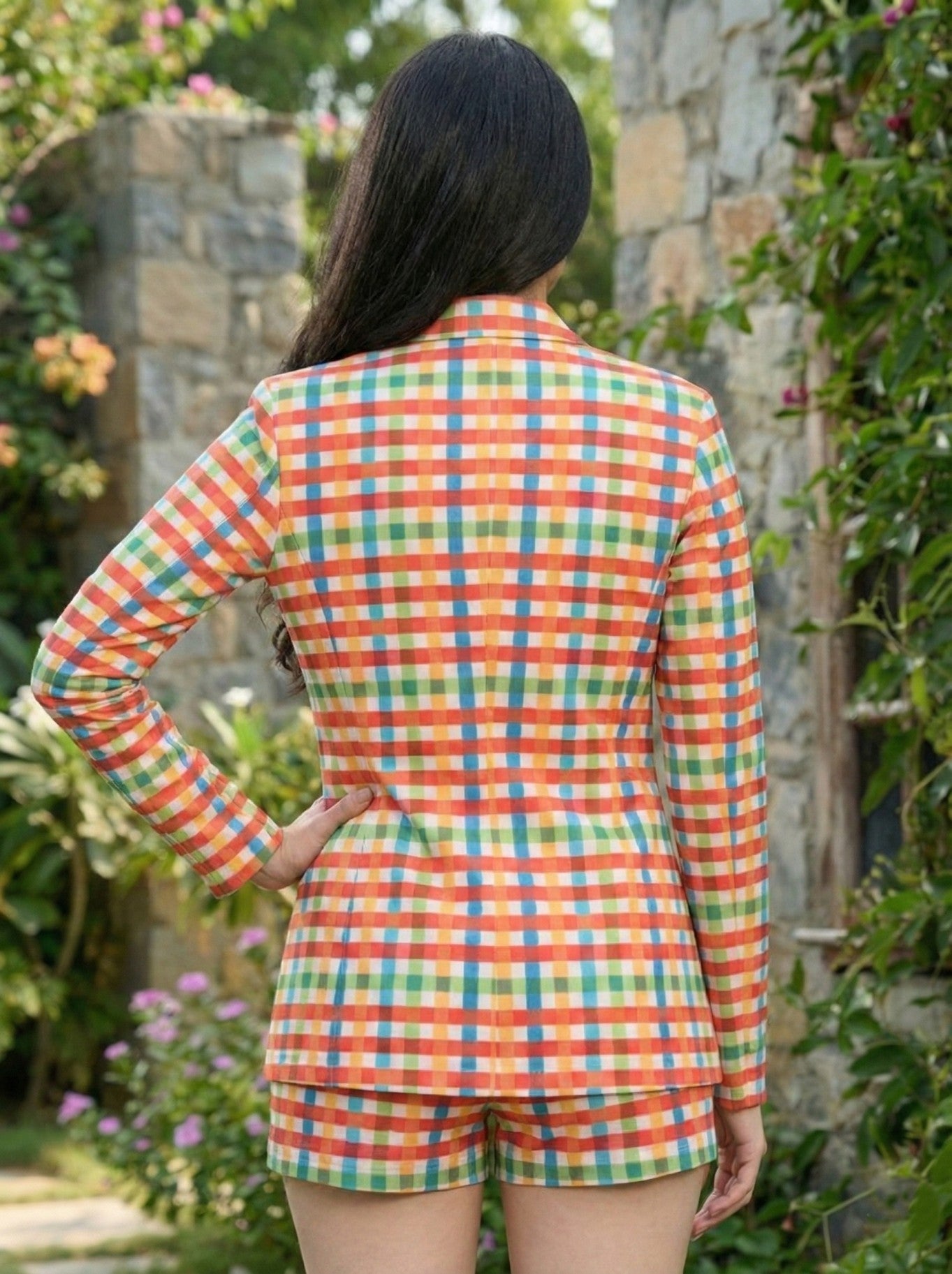 TANDUL Vibrant Multicolor Checkered Co-ord Set