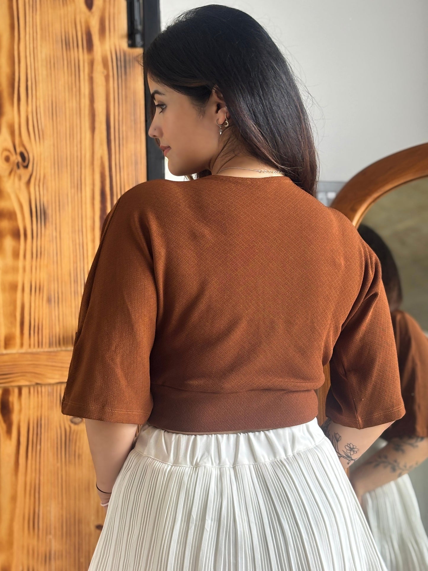 TANDUL Women Chic Brown Top