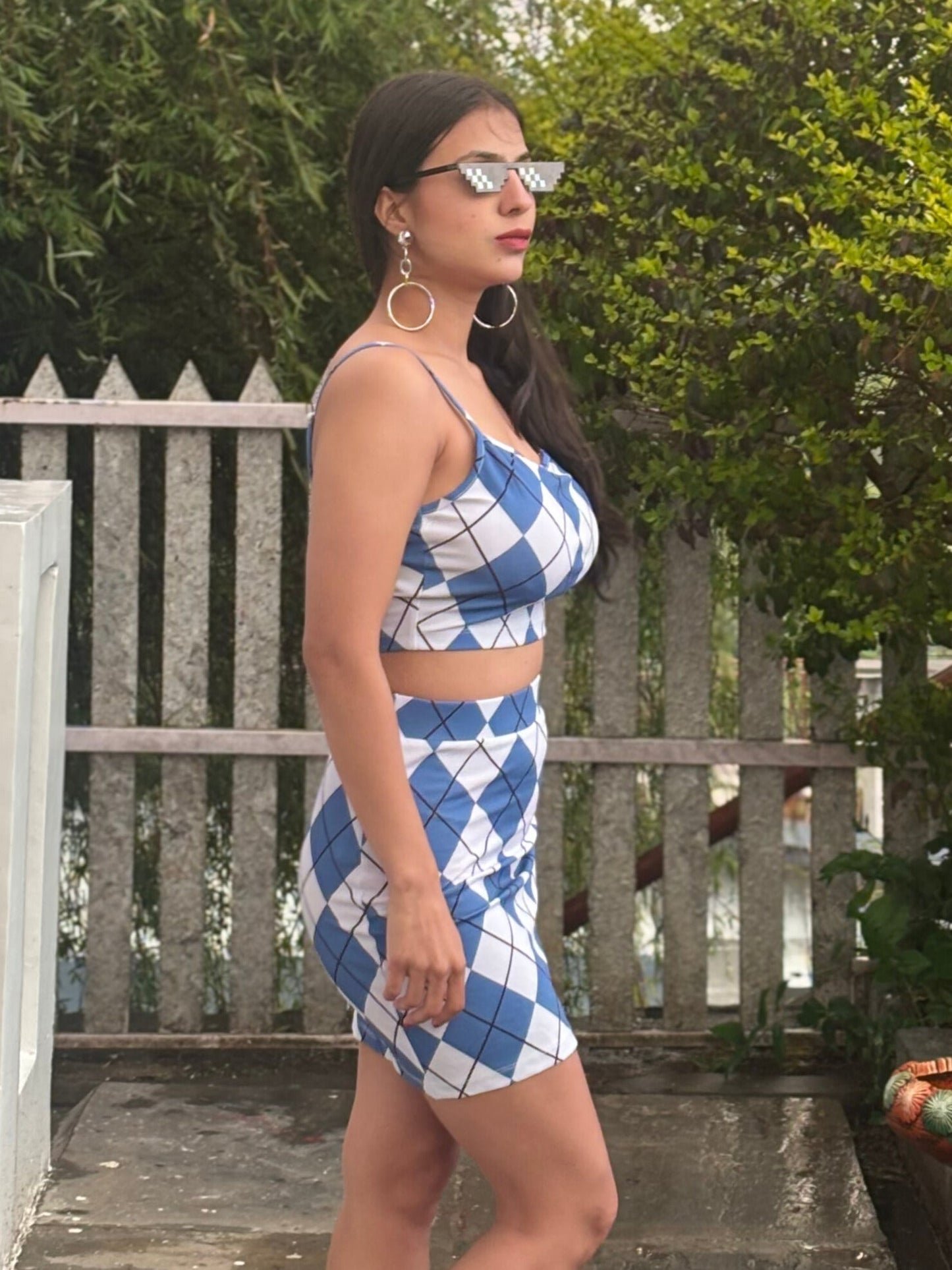 TANDUL Women Regular Fit Skyblue Printed Co-ord Set