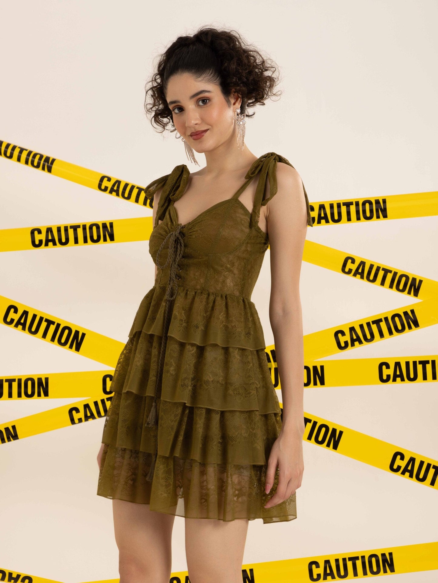 TANDUL  Women Empire Waist Green Dress