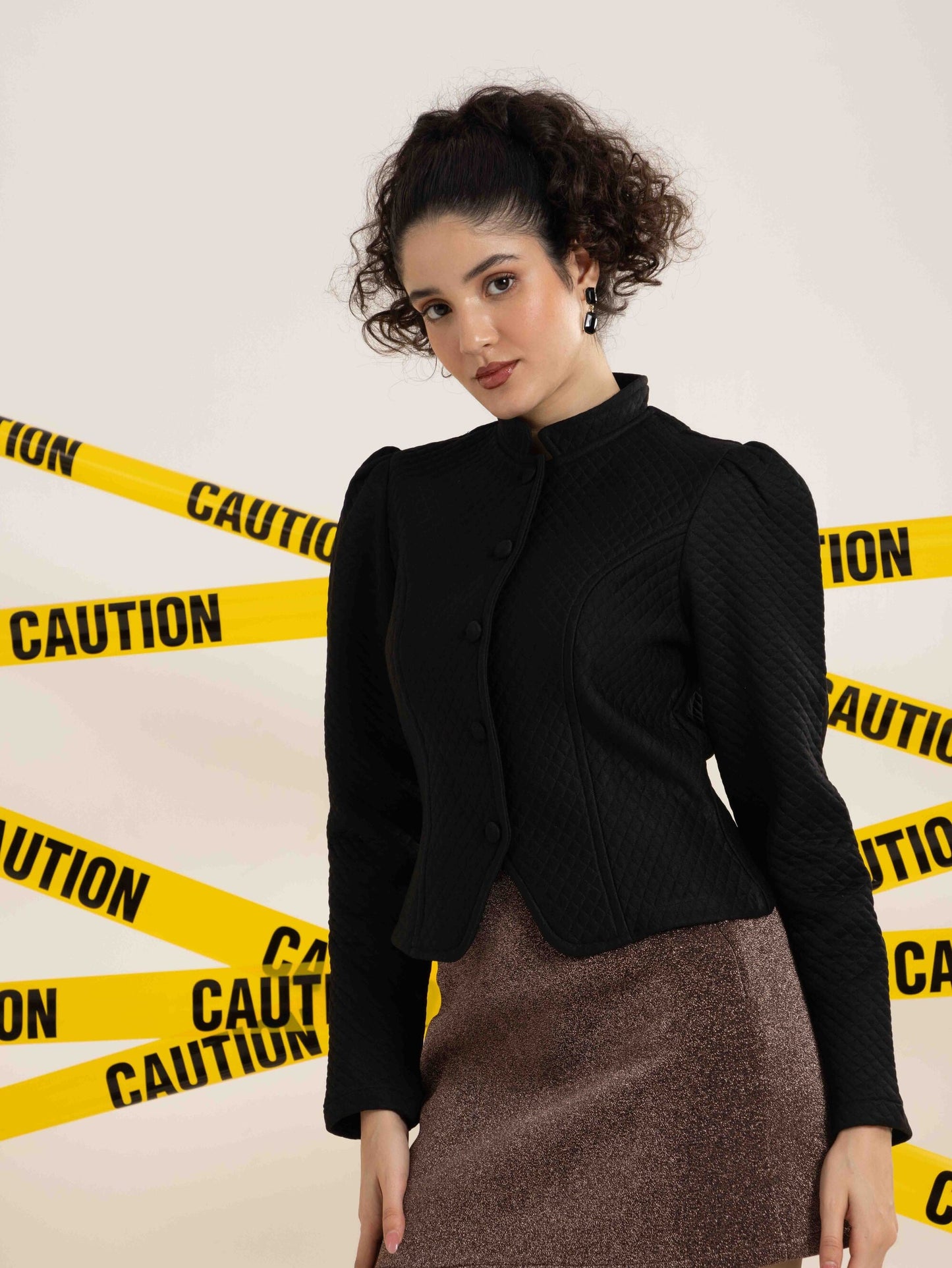 TANDUL Women Sleek Black Jacket