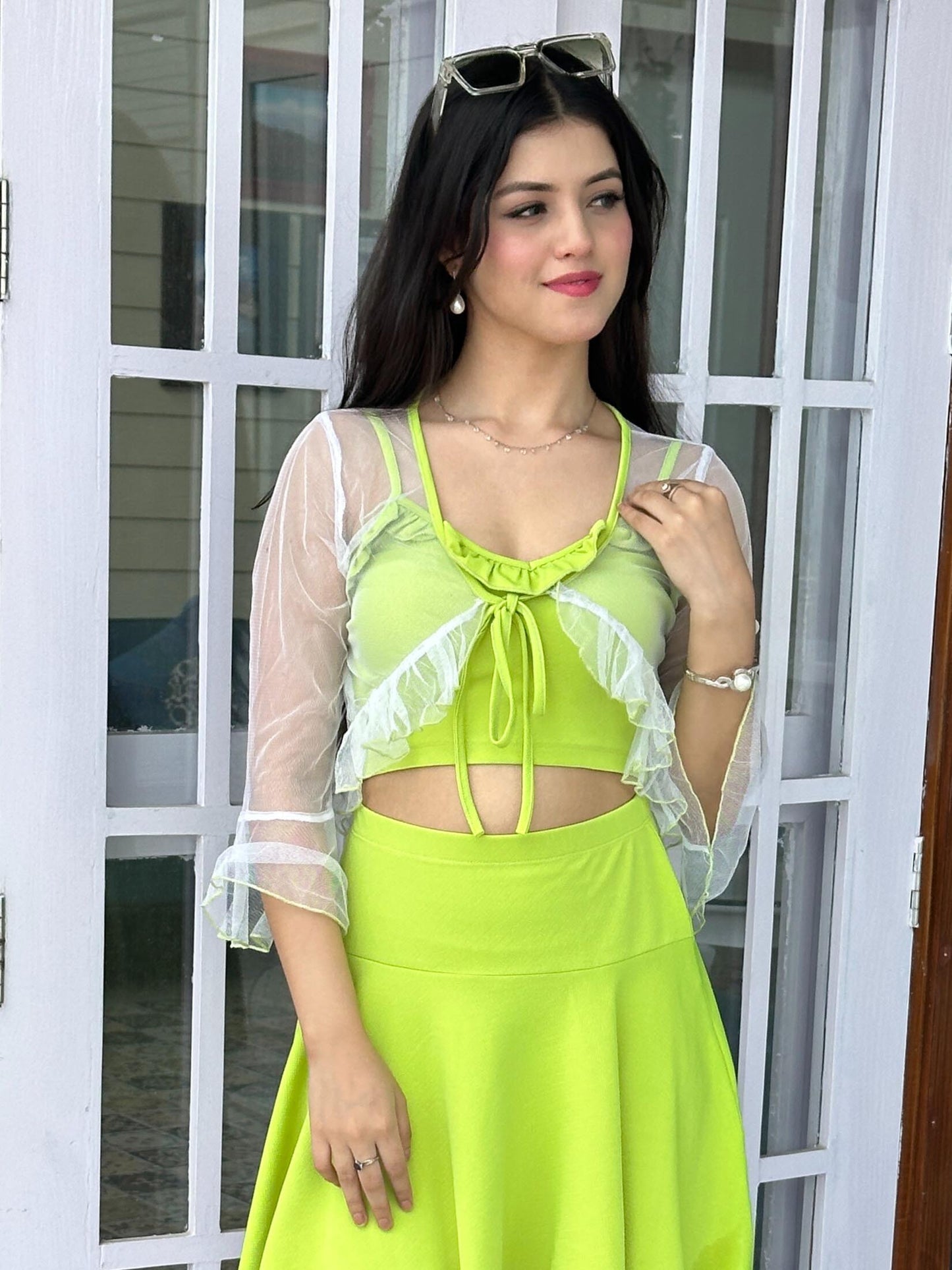 TANDUL Women White Net Shrug