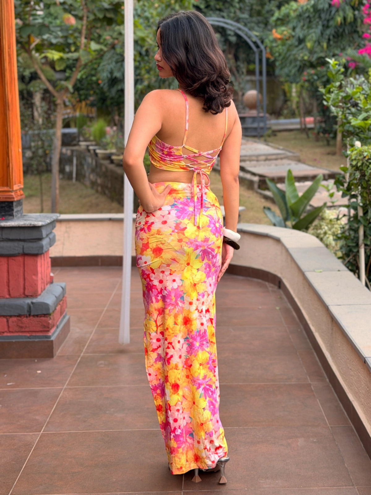 TANDUL Women Yellow and Pink Floral Print Co-ord Set