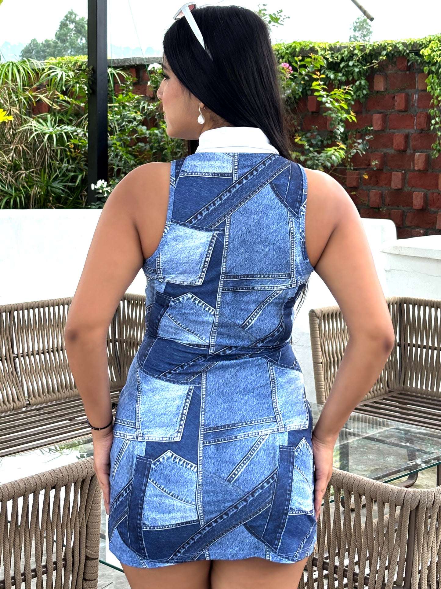 TANDUL Women Chic Denim Printed Dress