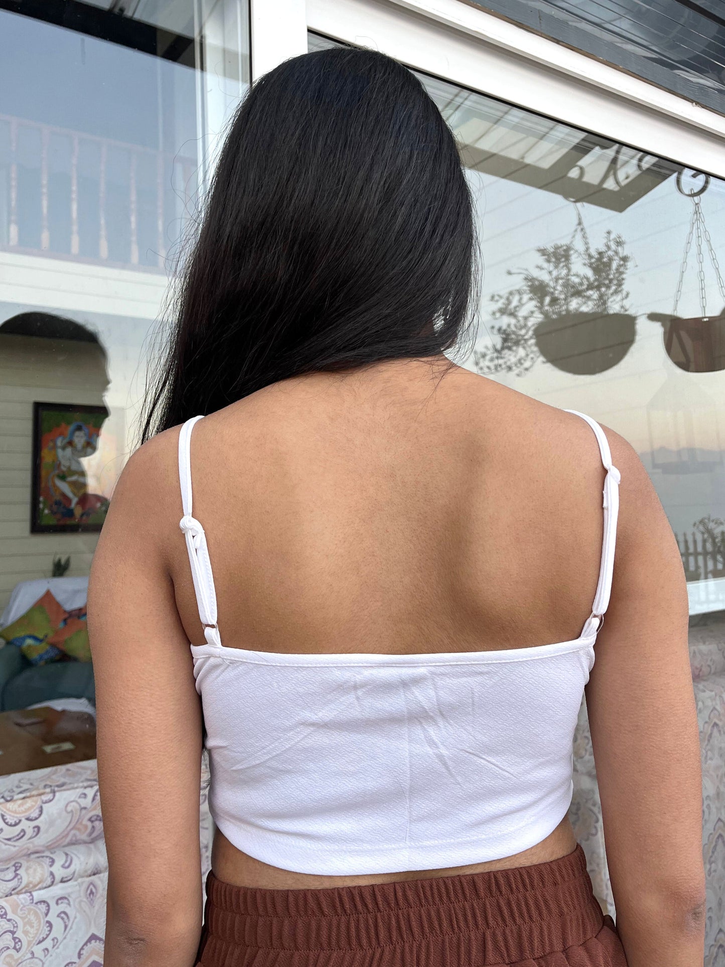 TANDUL Casual Sleeveless Solid Women White Top