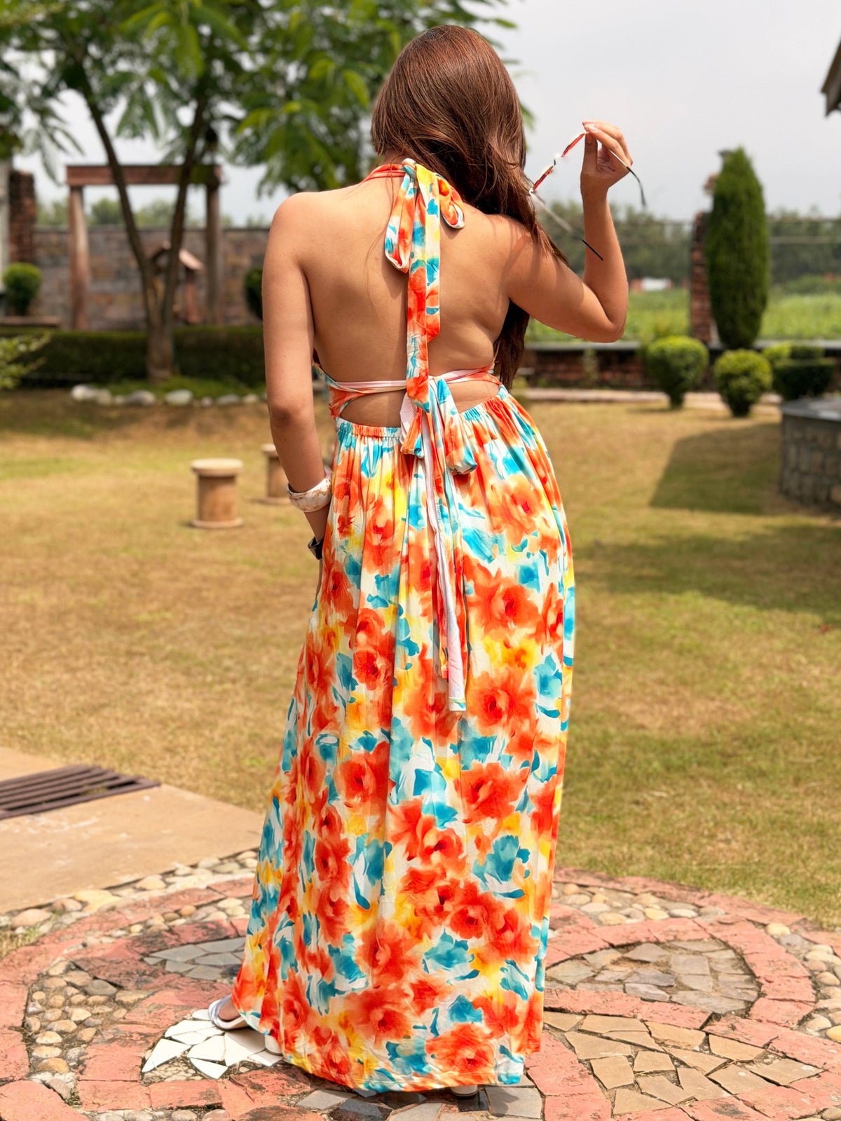 TANDUL Women Stunning Yellow Floral Dress