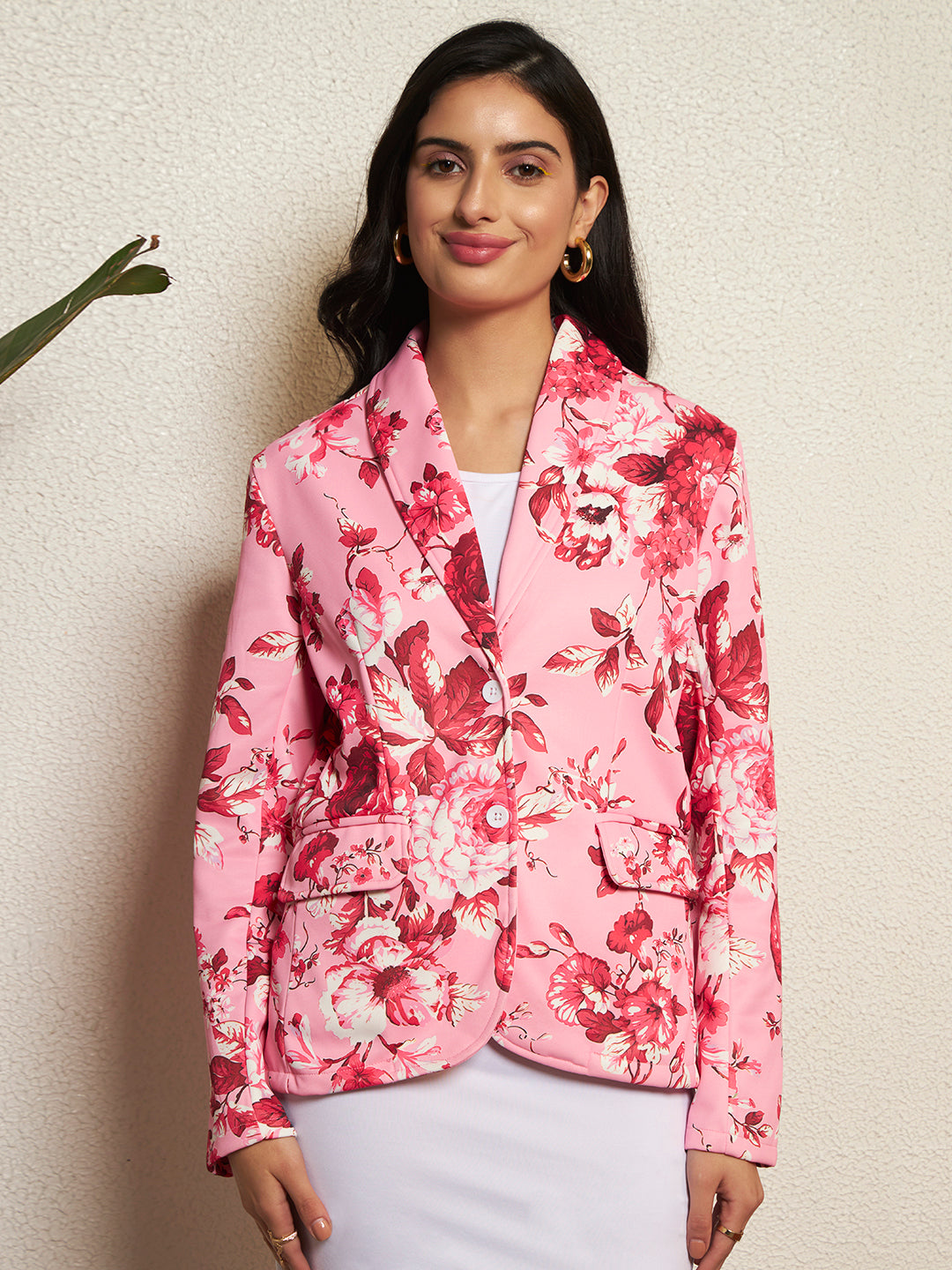 TANDUL Women Pink Floral Printed Blazer