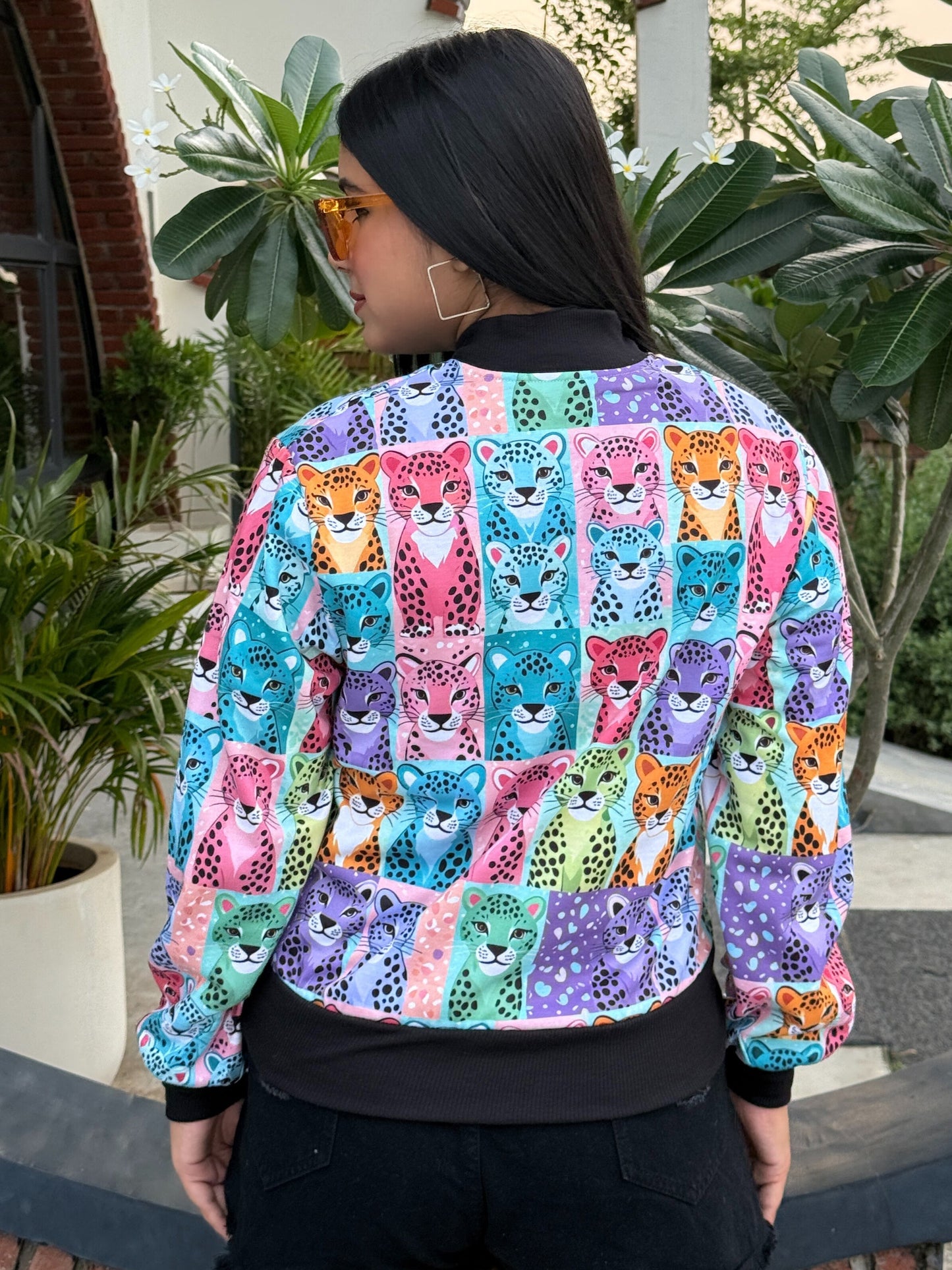 TANDUL Women Vibrant Cat Printed Jacket
