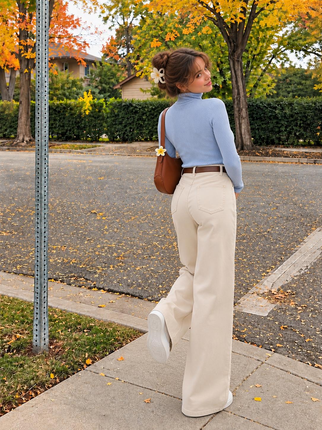 TANDUL Women Skyblue Fitted Roll-Neck Long Sleeve Sweater