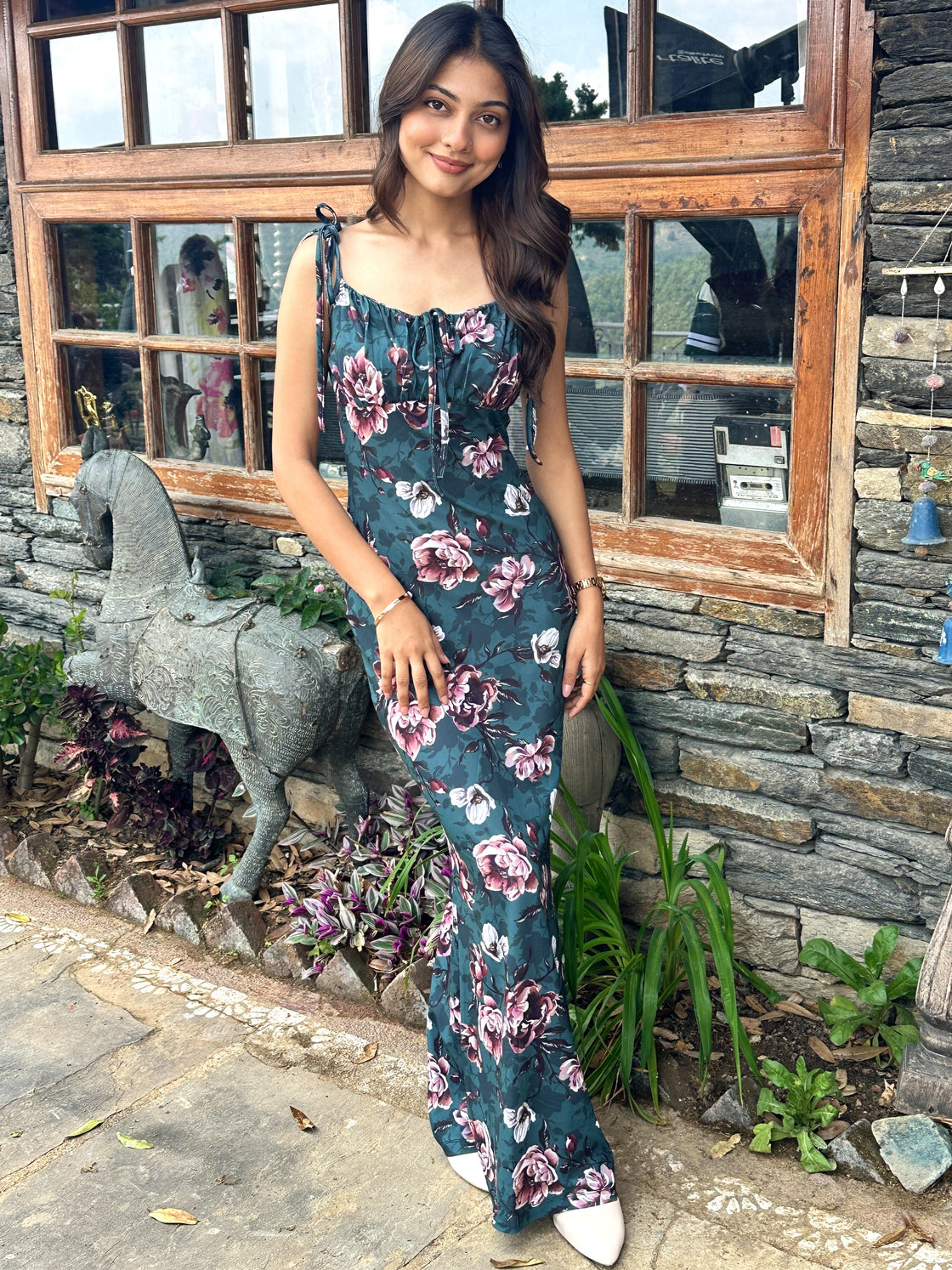 TANDUL Women Green Floral Printed Bodycon Dress