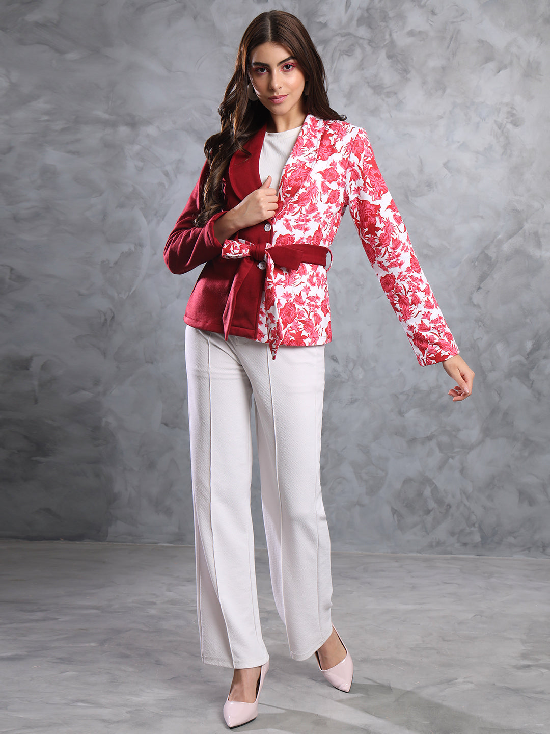 TANDUL  FLEECE BLEND Printed Coat For Women