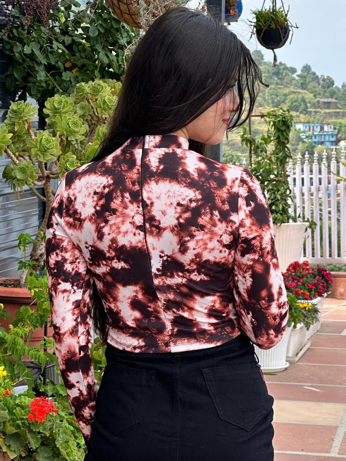 TANDUL Women Brown Tie Dye Top
