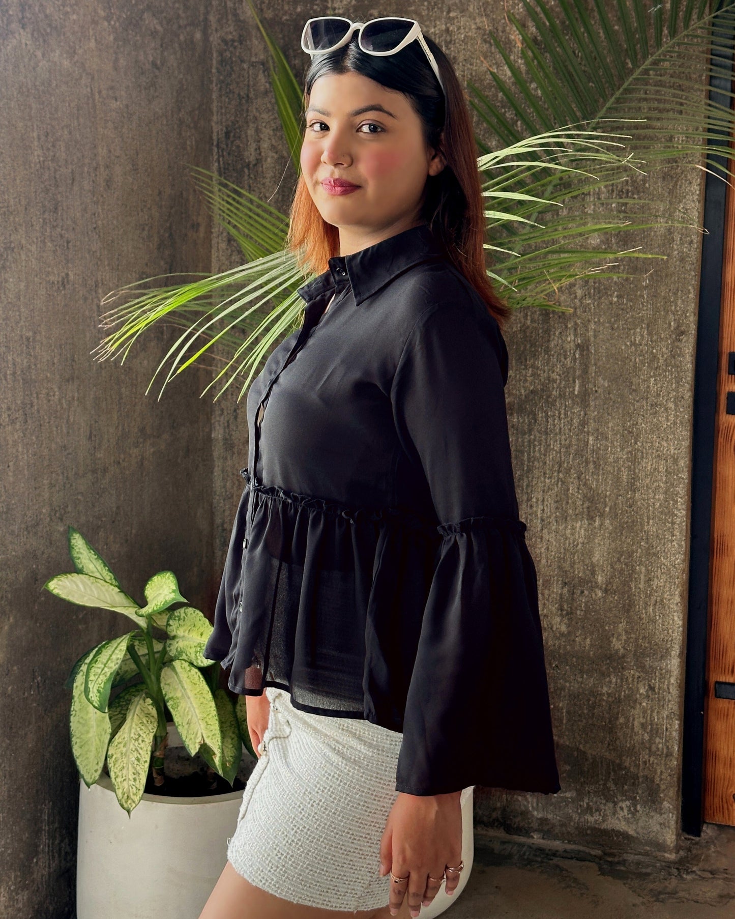 TANDUL Women Black Full Sleeve Shirt