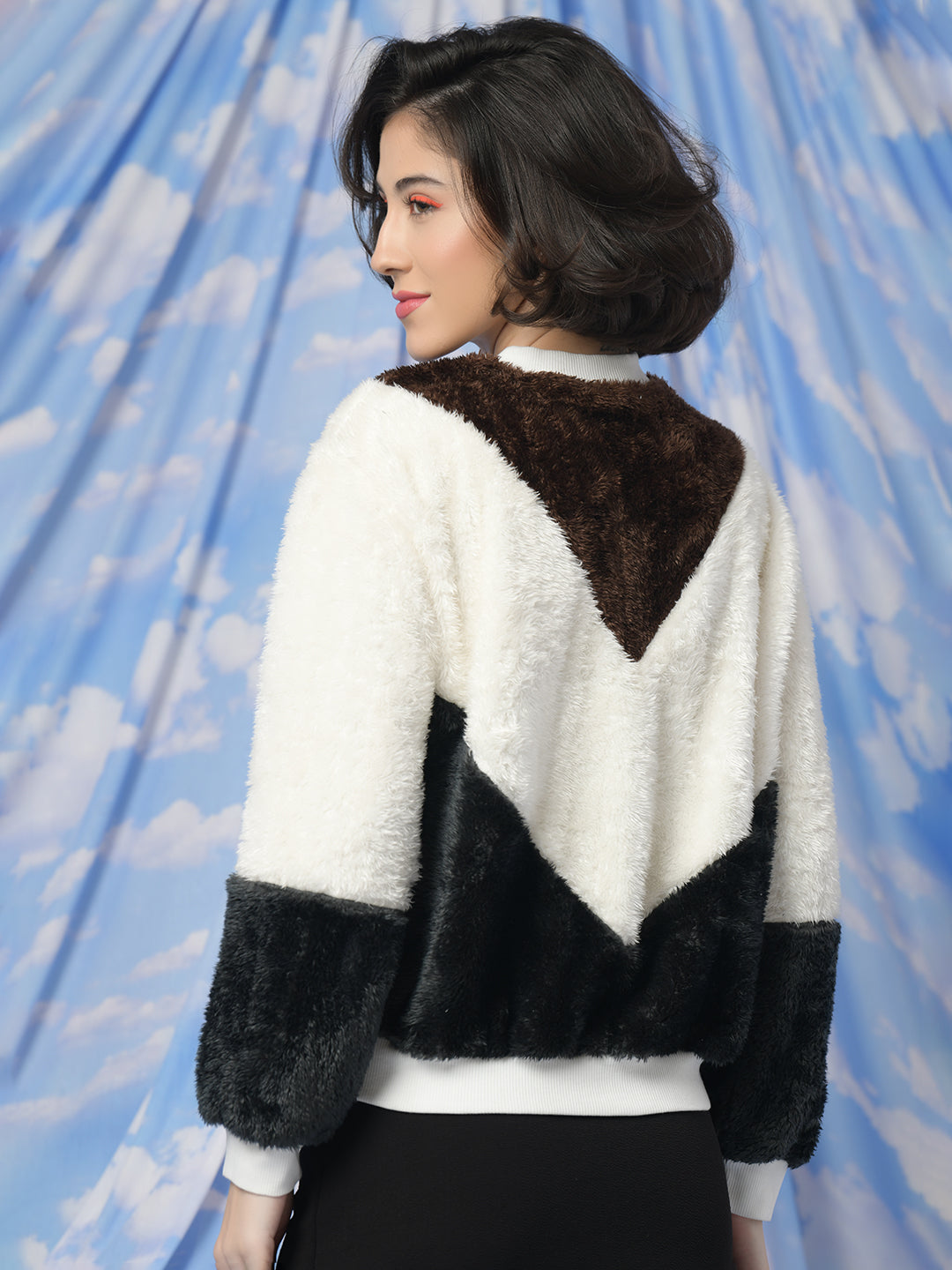 TANDUL  Women Colorblock Fleece Jacket