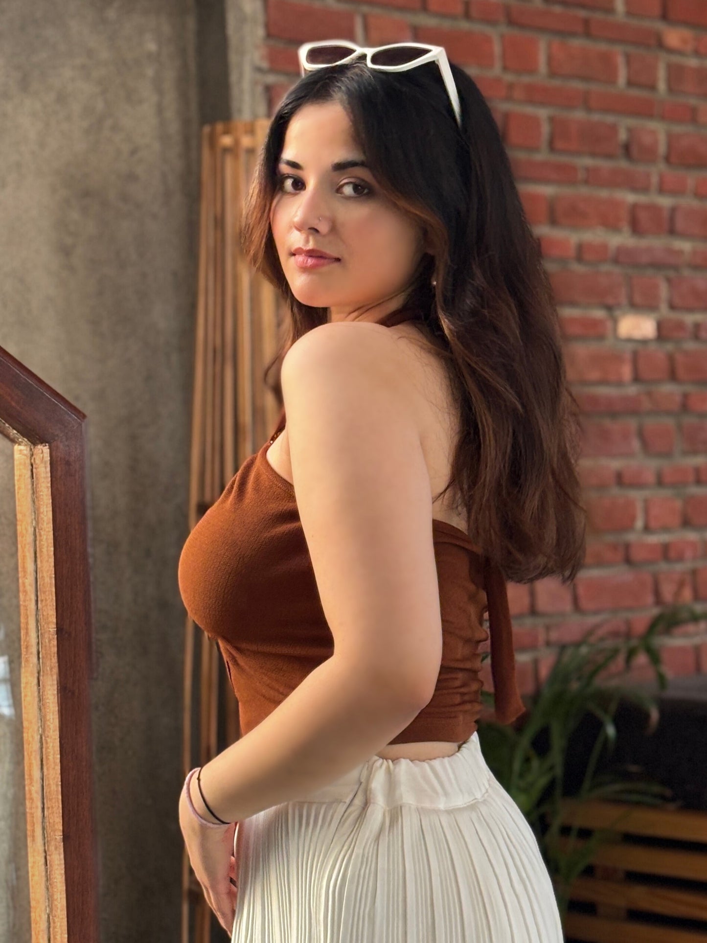 TANDUL Women Chic Brown Top