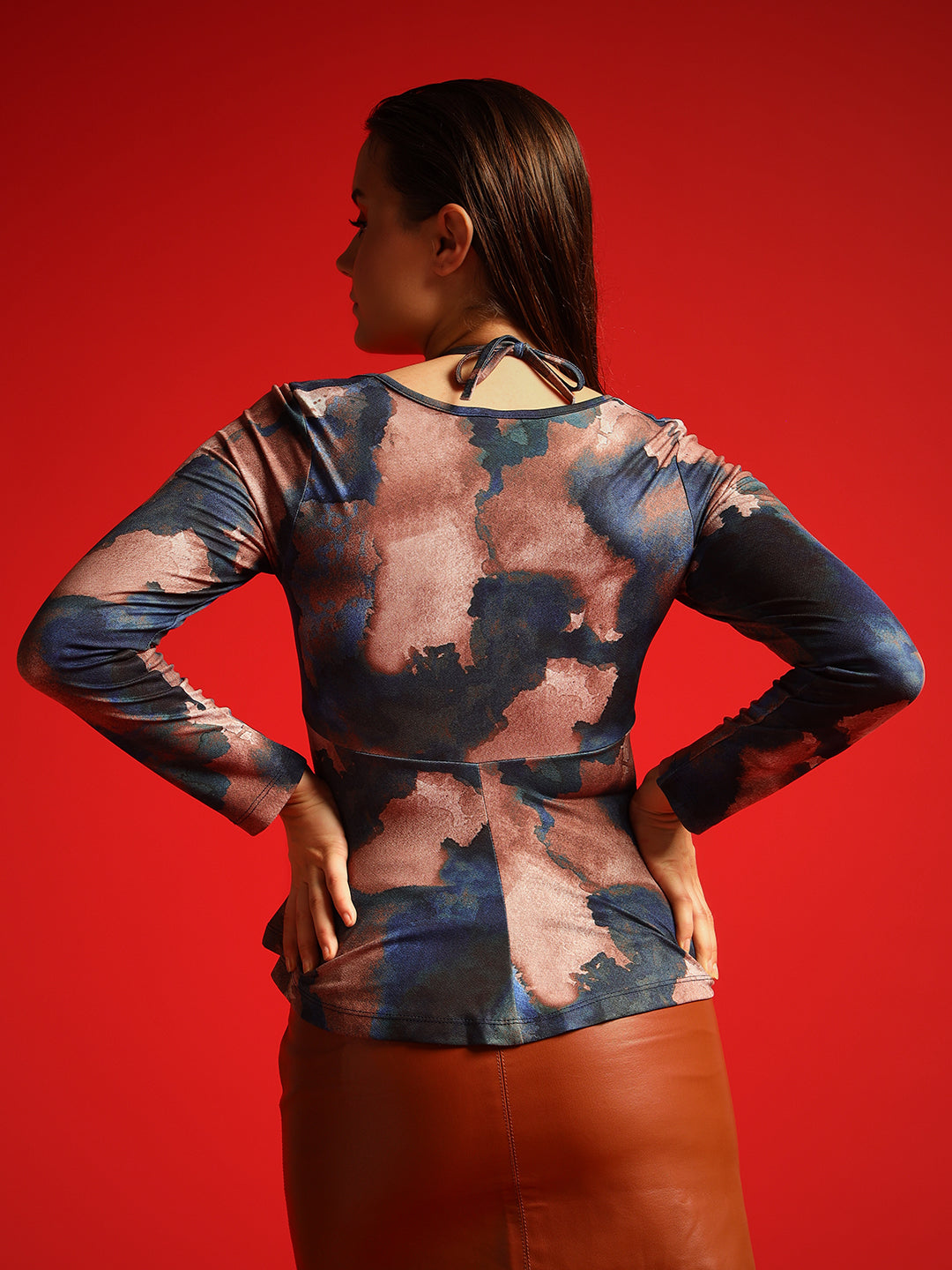 TANDUL  Casual Regular Sleeves Printed Women Brown Top