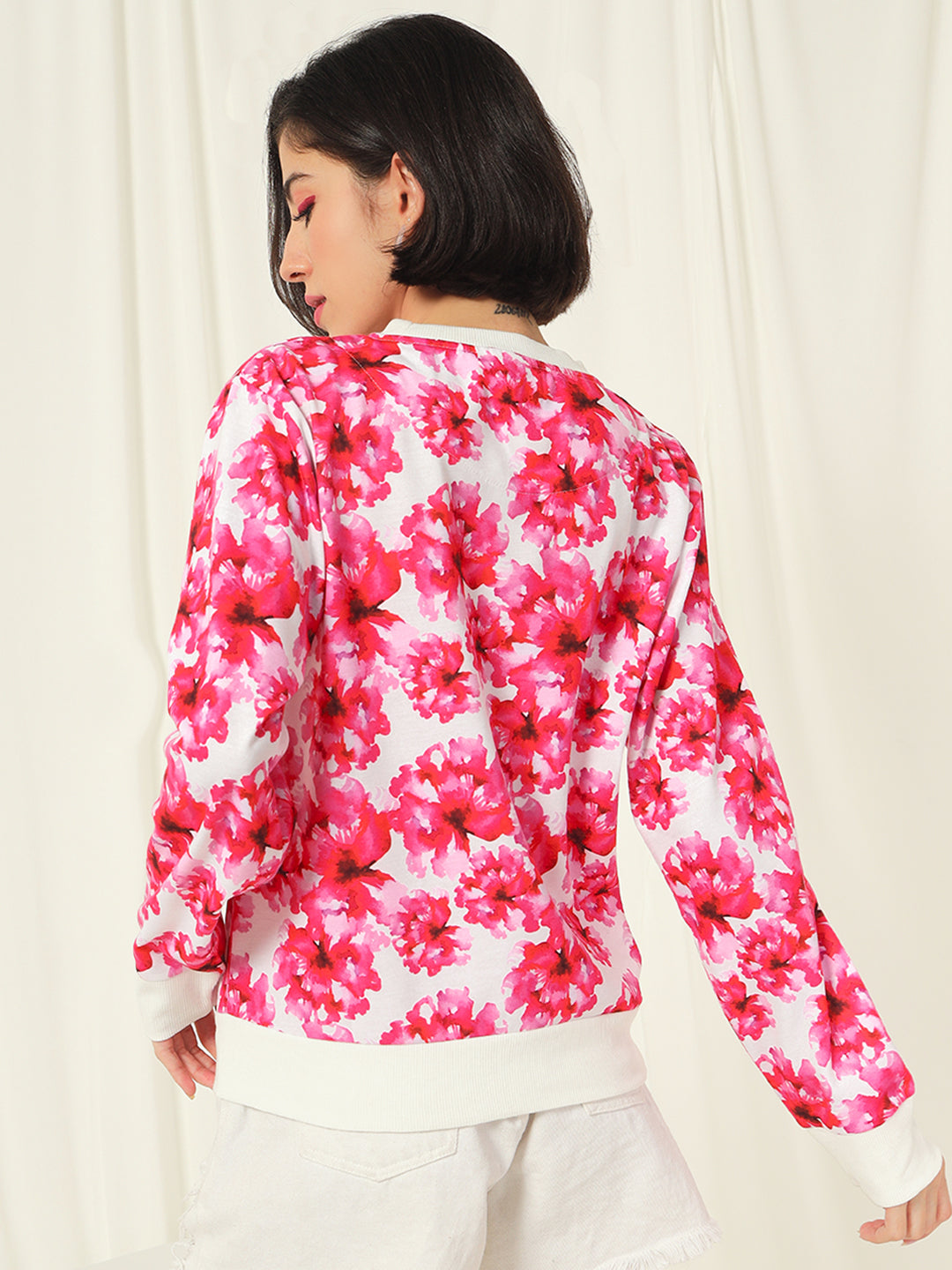 TANDUL  Women Full Sleeve Floral Print Sweatshirt