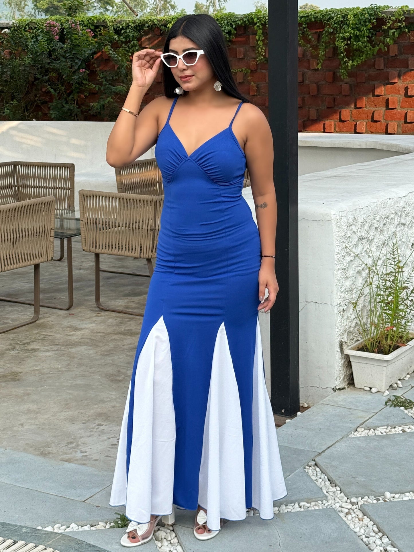 TANDUL Women Stunning Blue Flair Dress